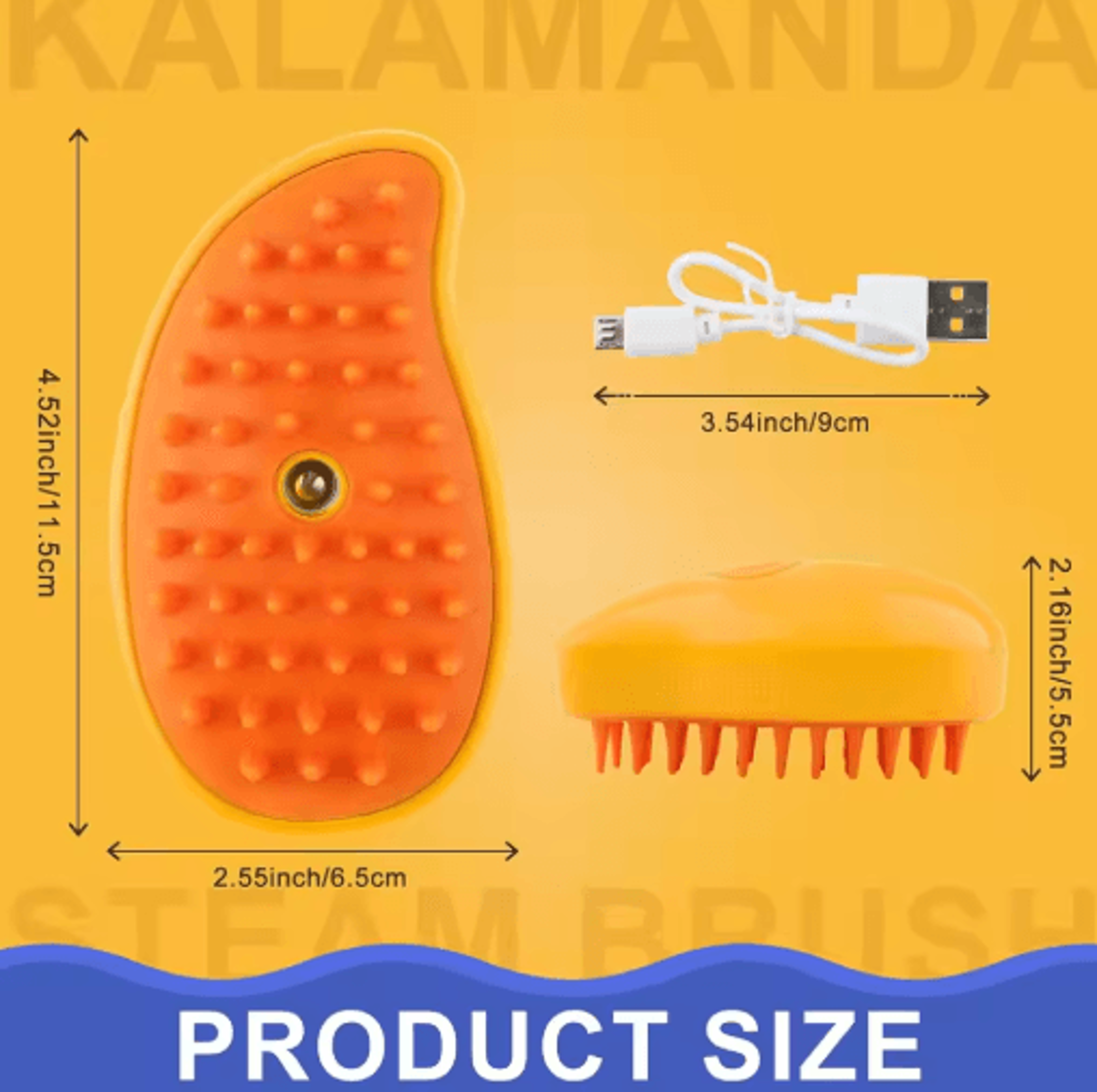 steamglow 3-in-1 pet steam brush – misting grooming comb for cats & dogs