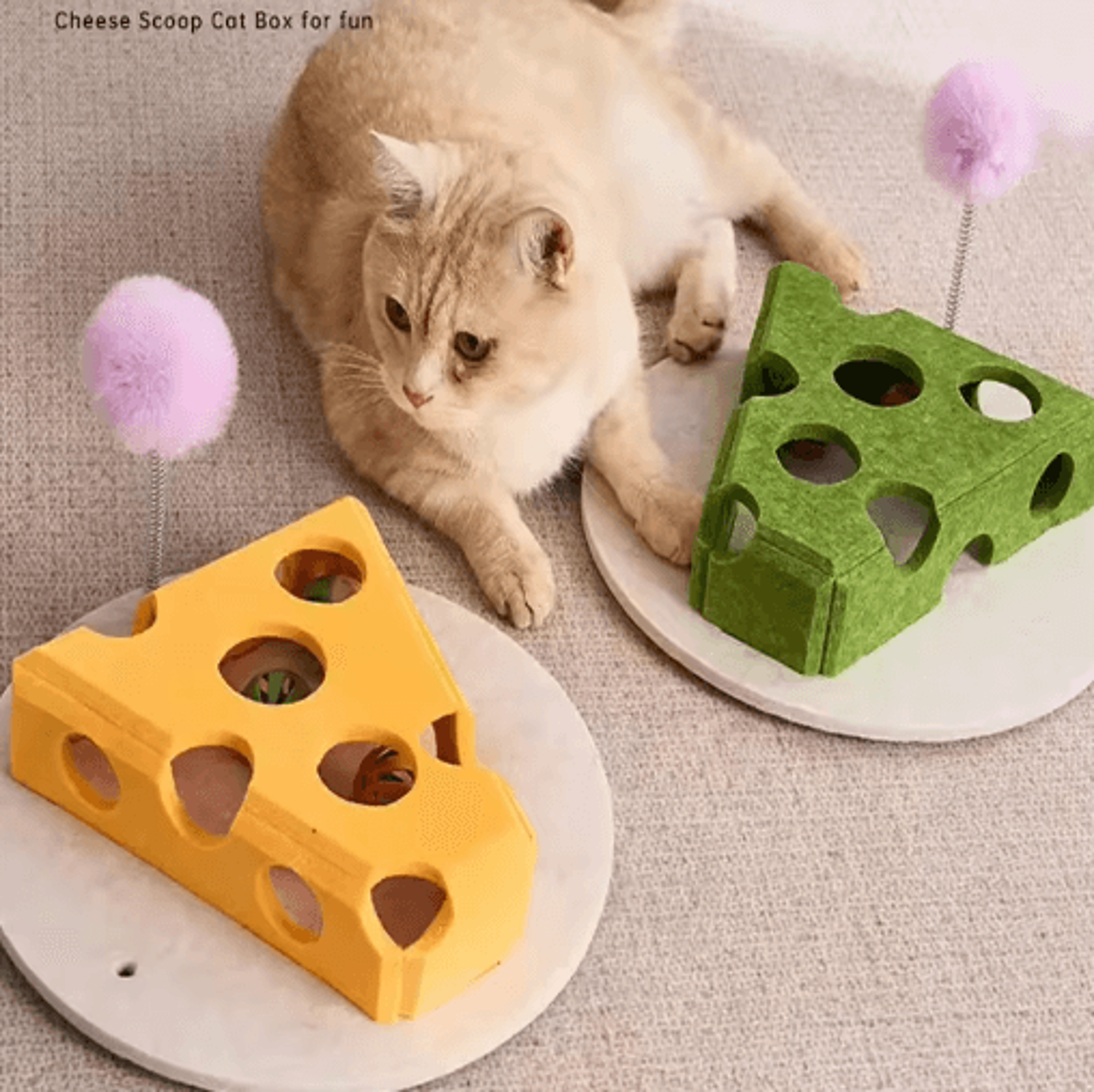 hide & seek felt puzzle box interactive cat puzzle toy for mental stimulation & agility training