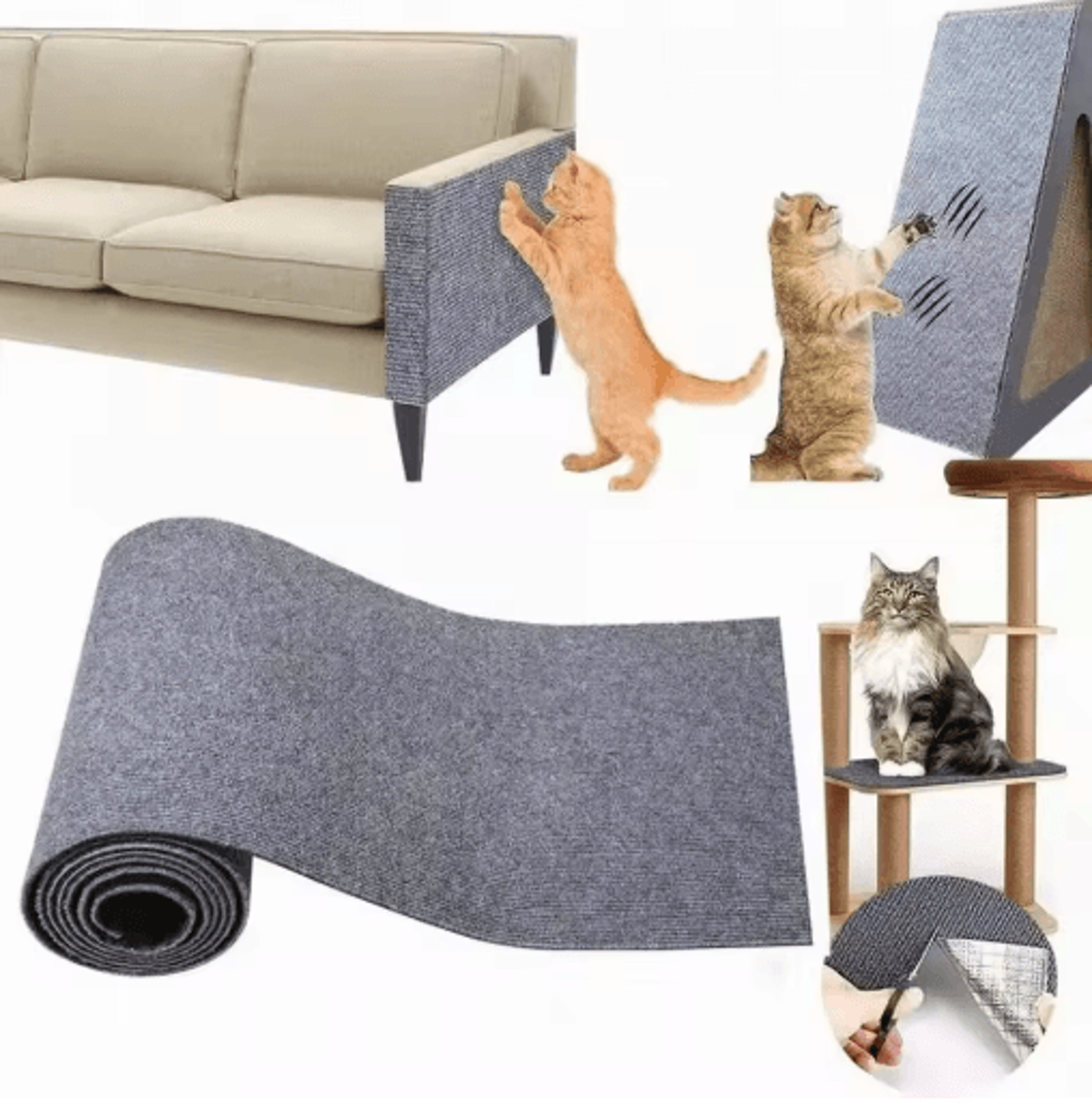 self-adhesive cat scratch mat sofa protector for furniture and walls