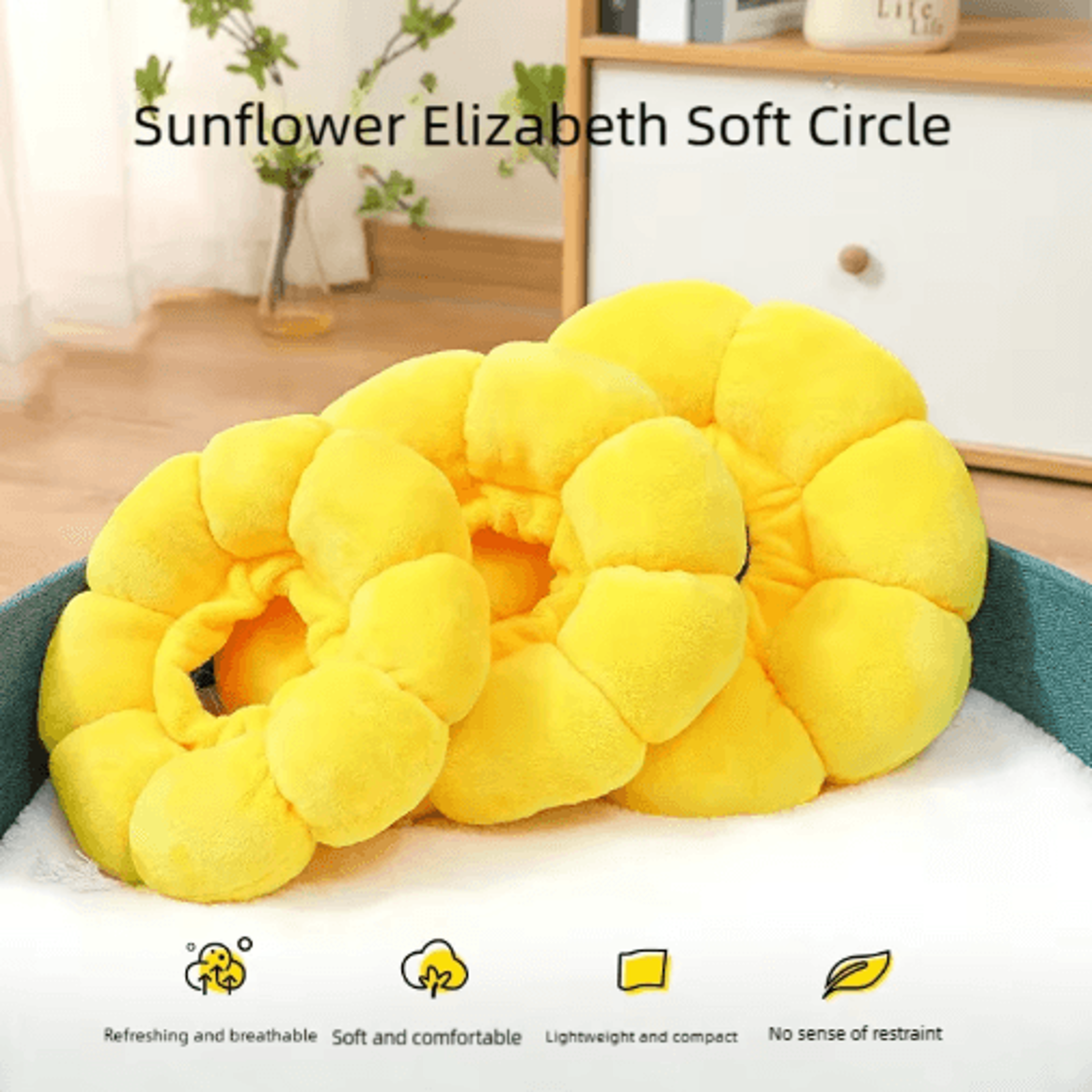 sunnybloom recovery collar soft sunflower pet cone for cats & small dogs