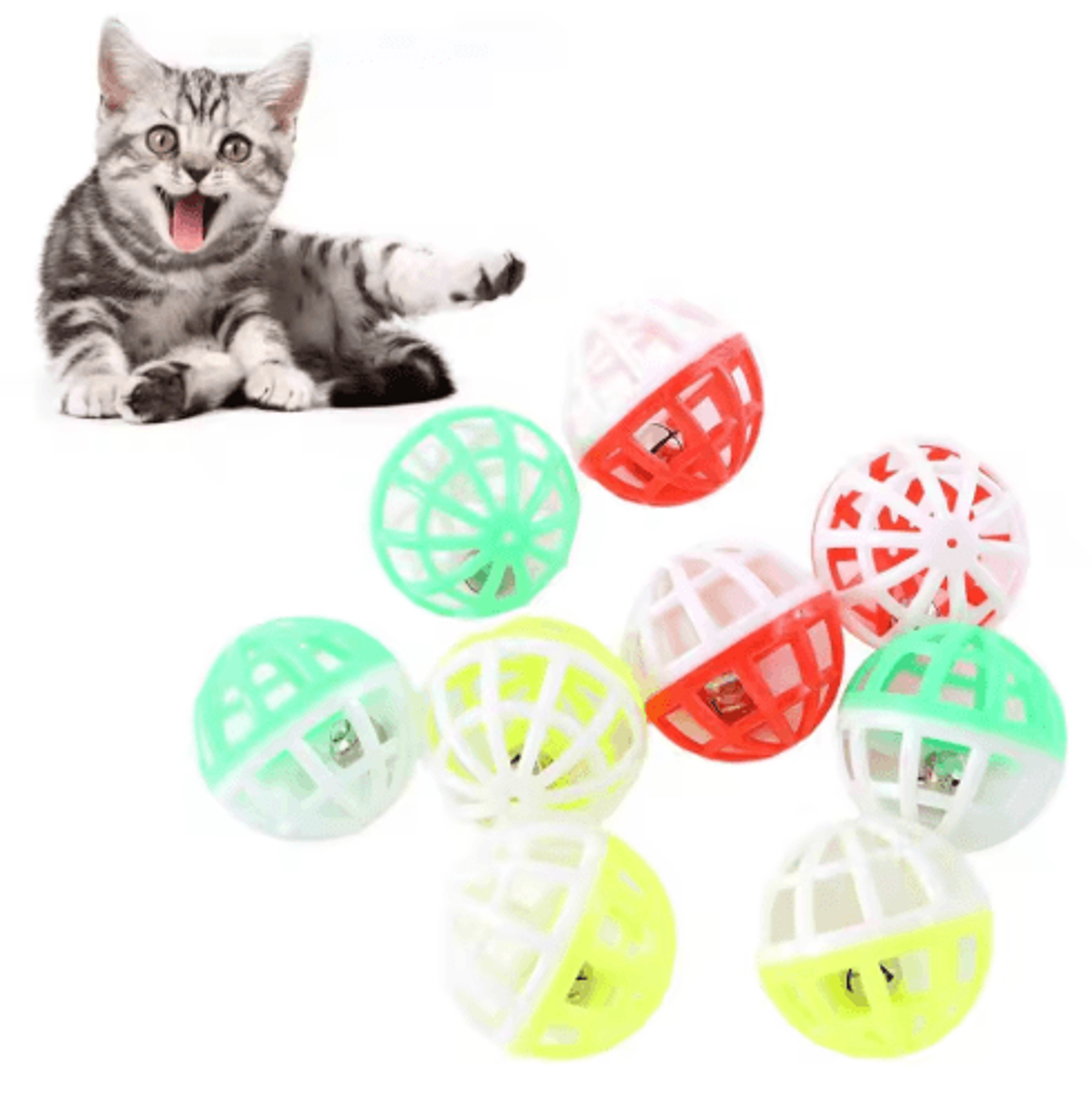 jingleroll bell cat toy balls set for kittens & cats