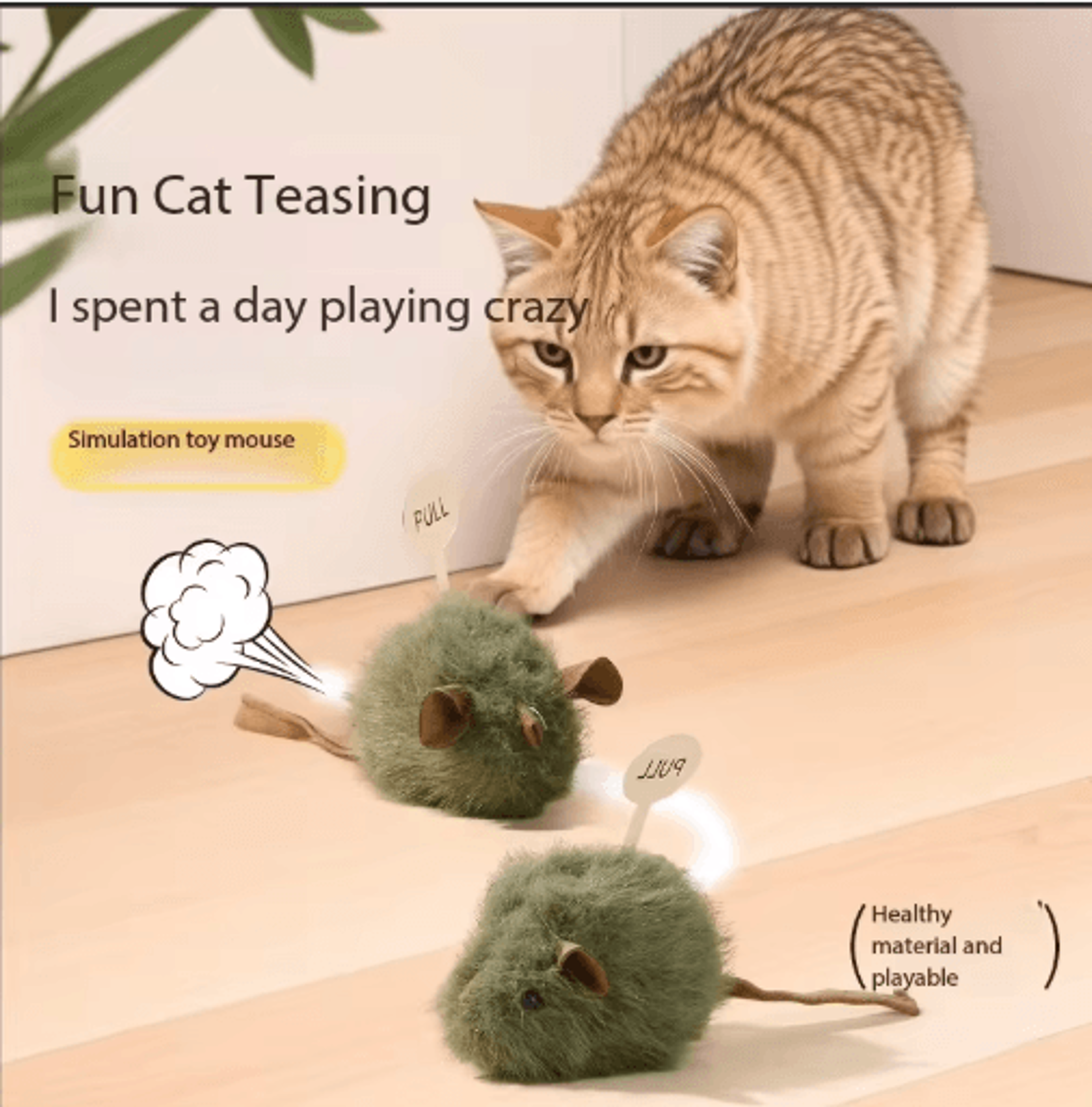 squeakymouse smart interactive plush cat toy