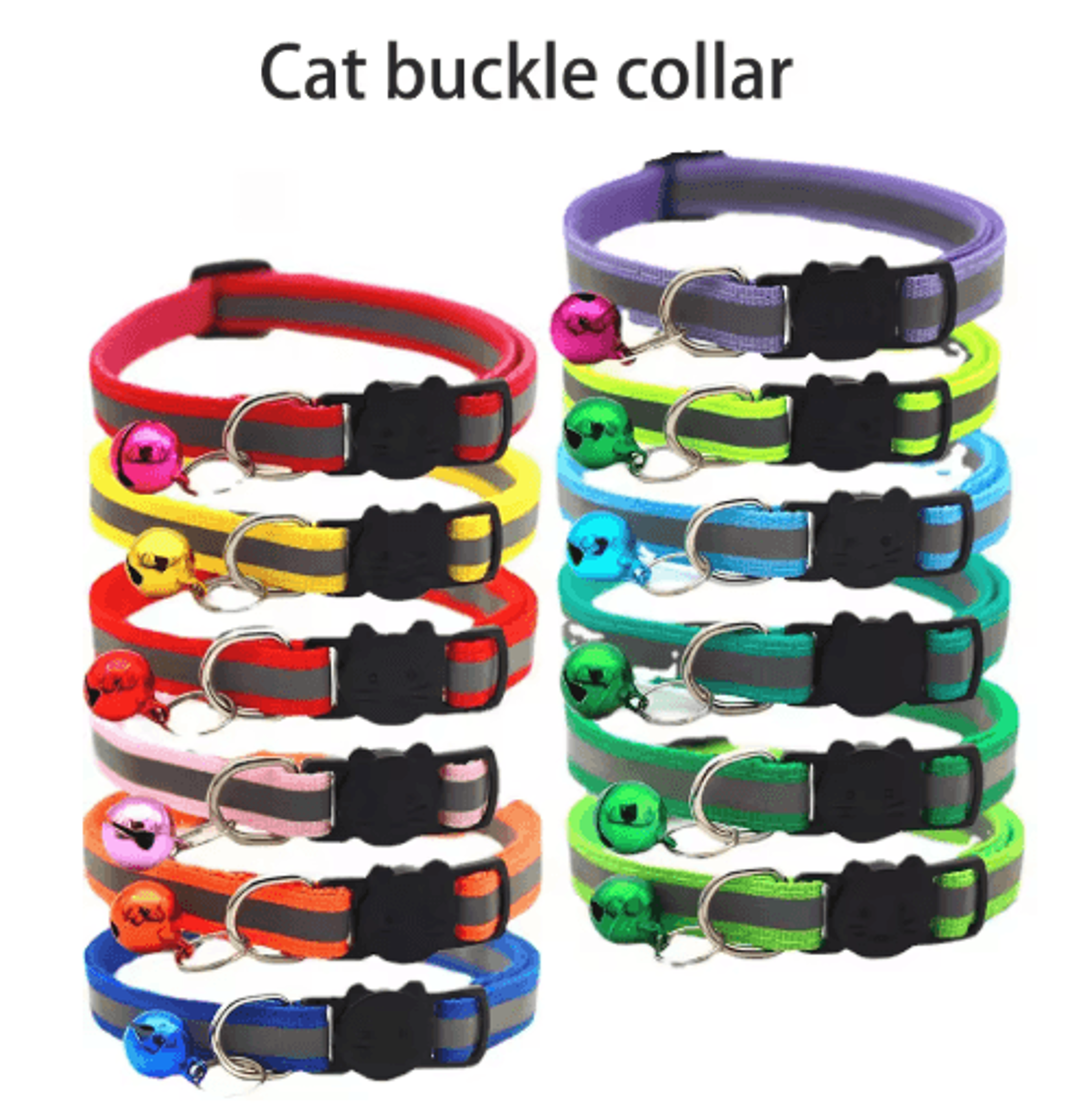 safe glow reflective breakaway cat collar with bell