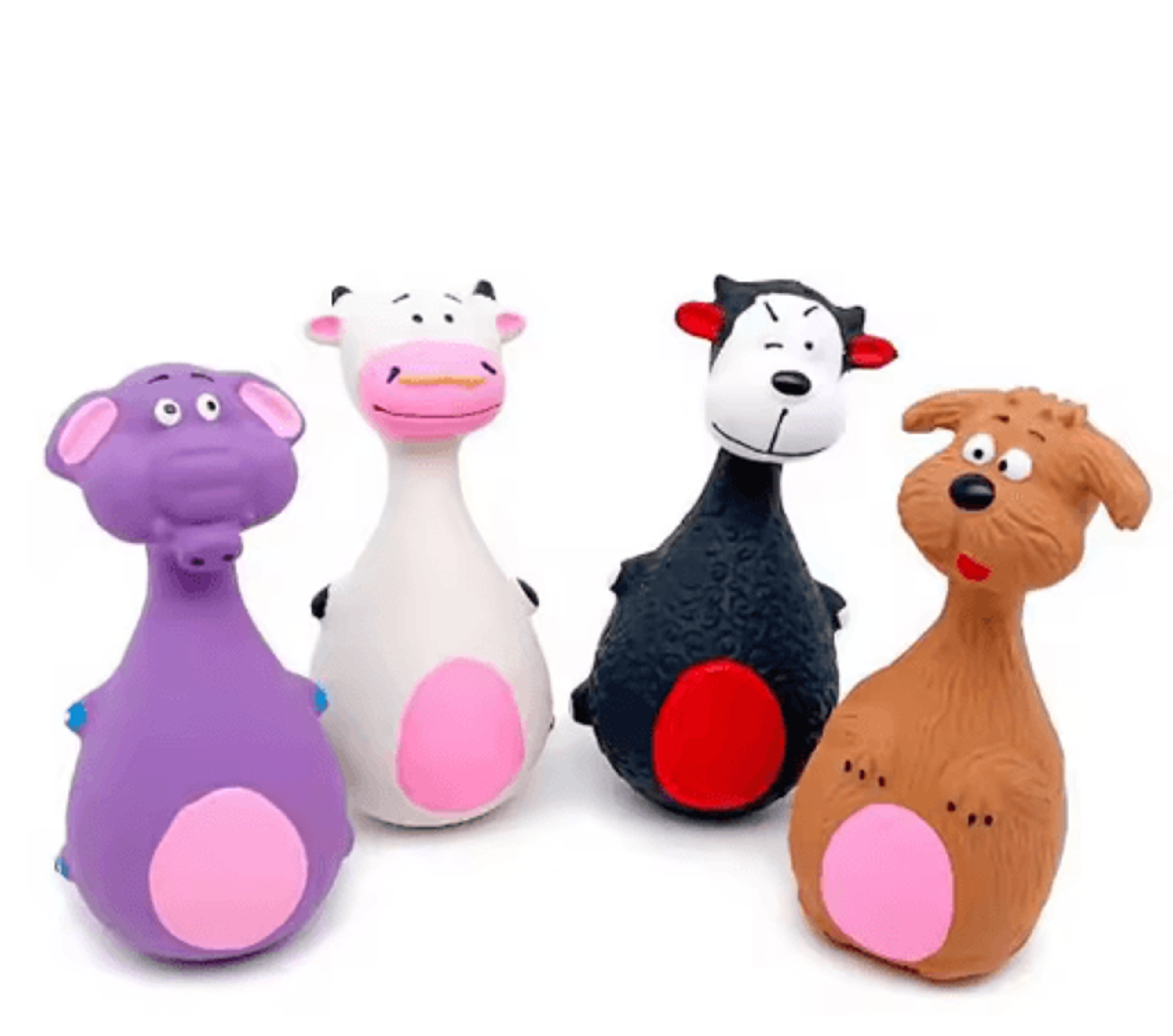 squeakysafari latex animal chew toy for dogs