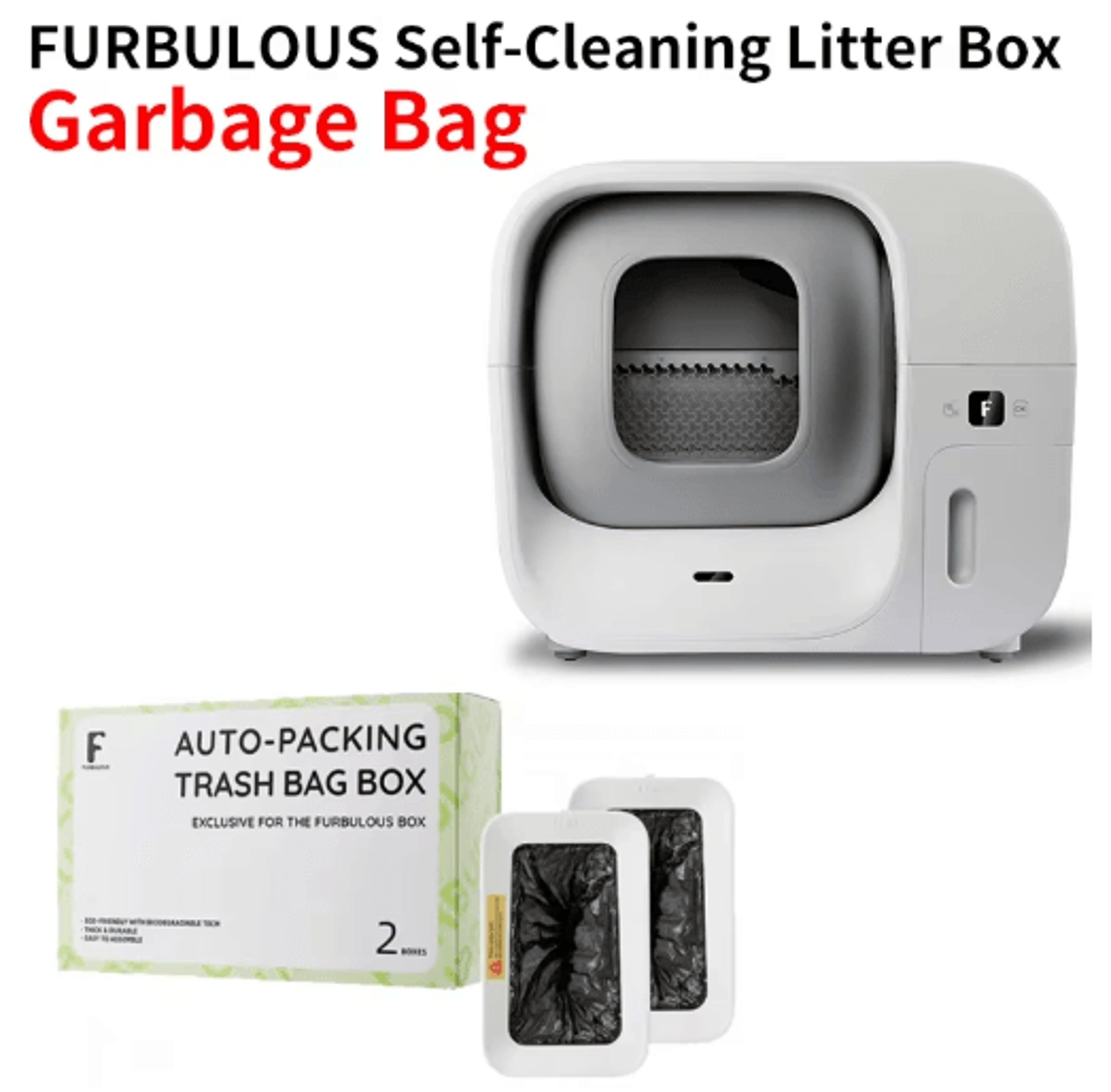 furbulous self-cleaning litter box waste bag refills