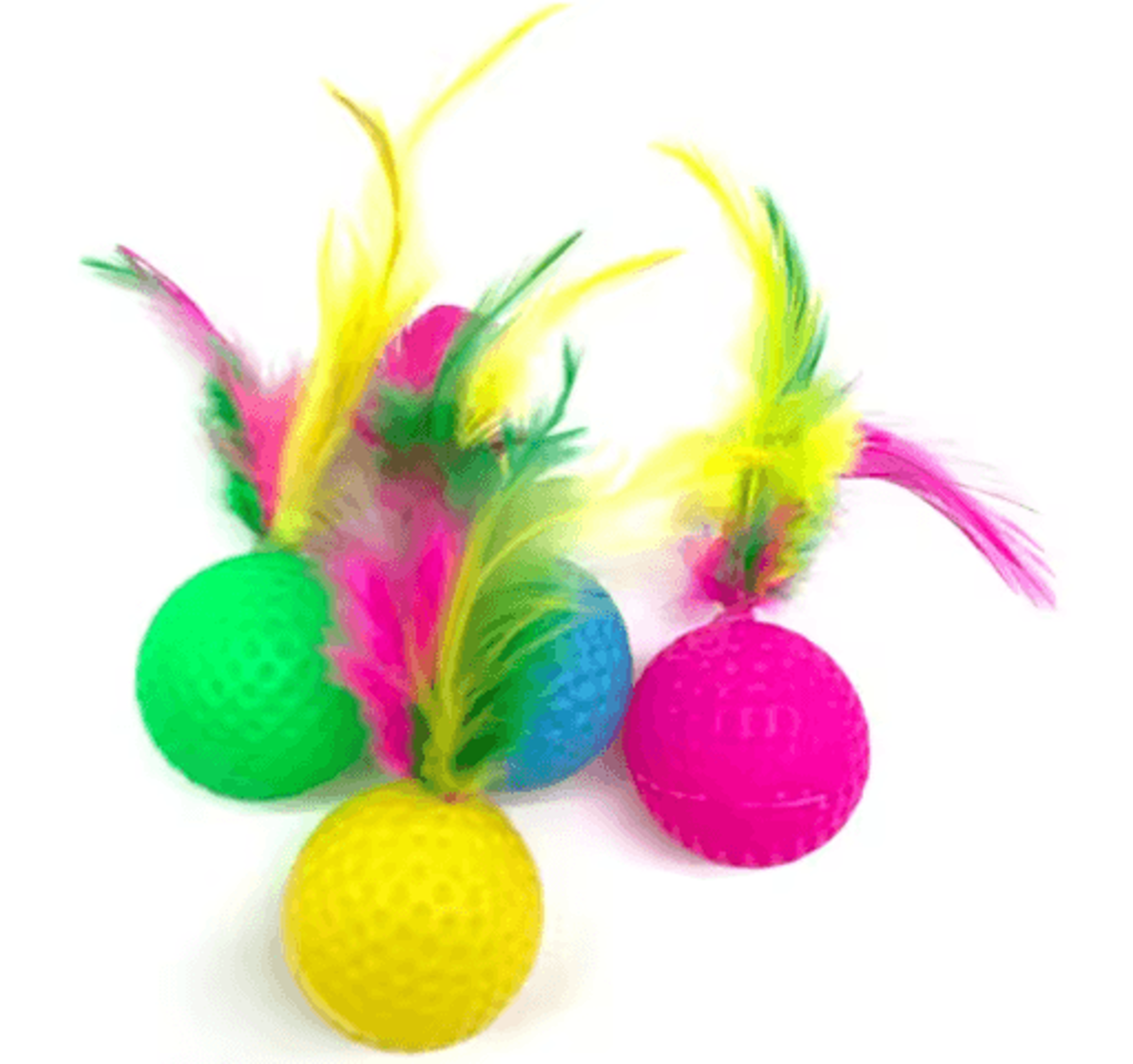 featherkick colorful cat shuttlecock toy set – 5 pieces