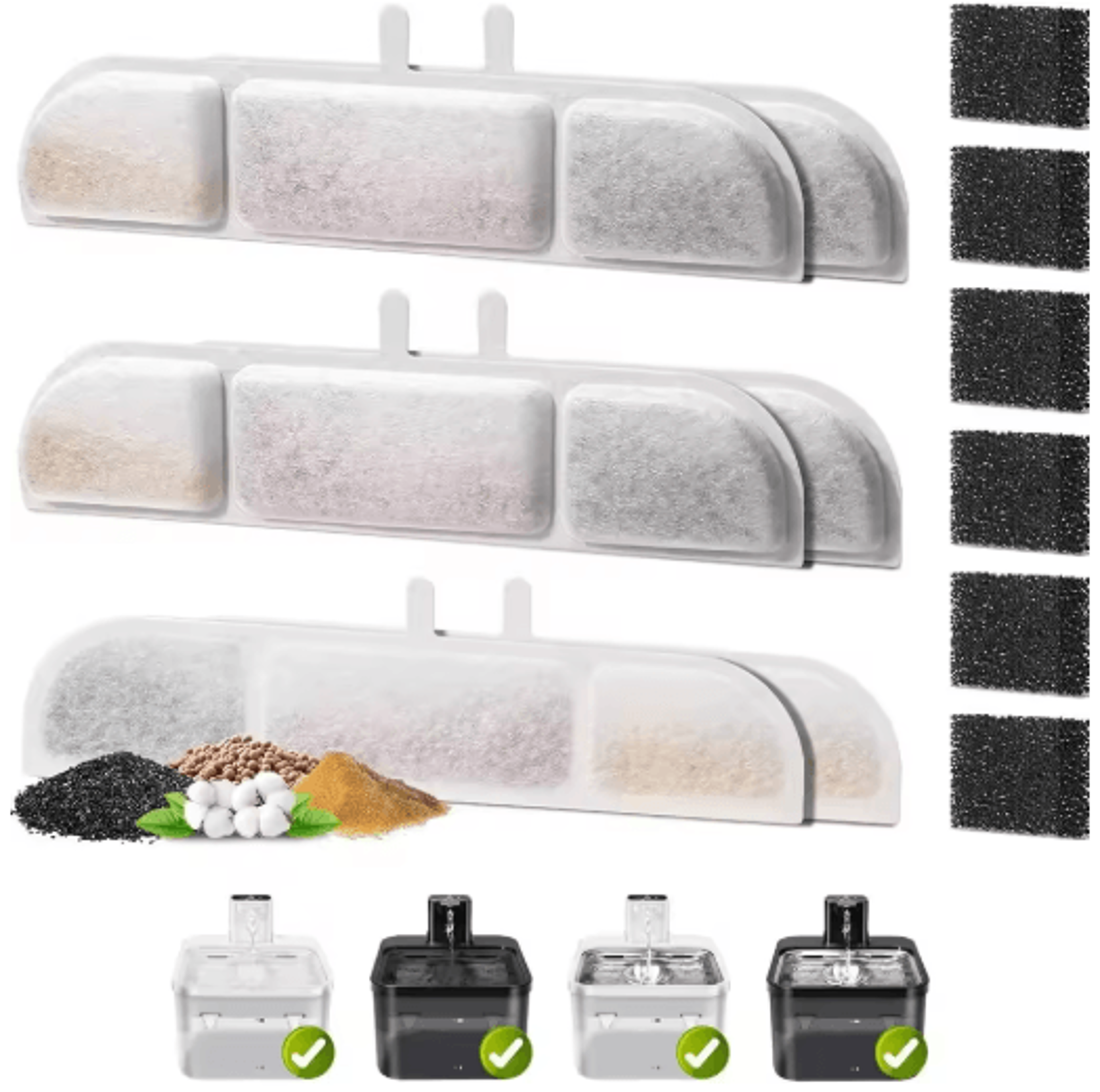 pure flow activated carbon filter cartridge replacement for downypaws cat fountain