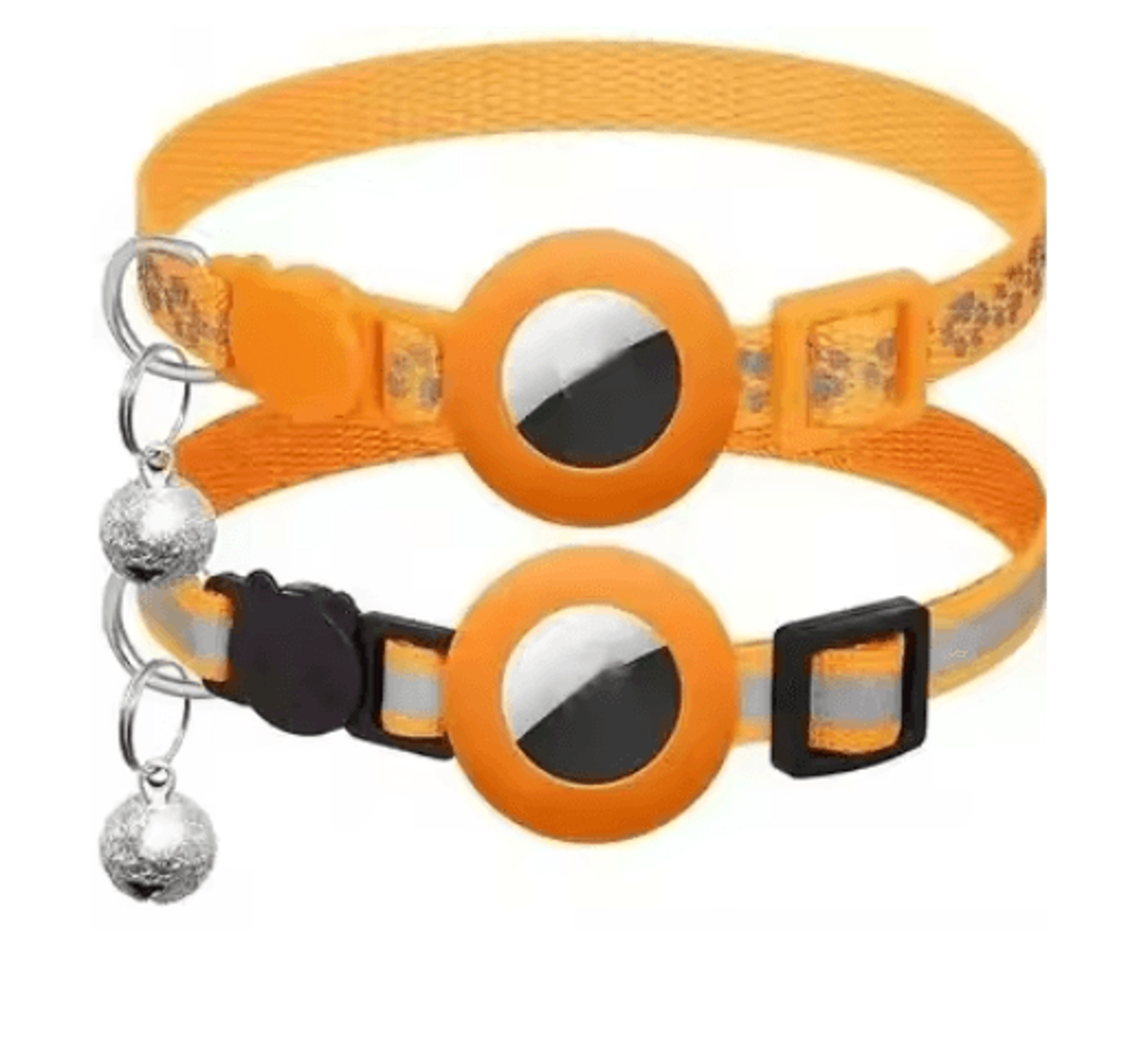 tracksafe reflective airtag cat collar with bell & safety buckle