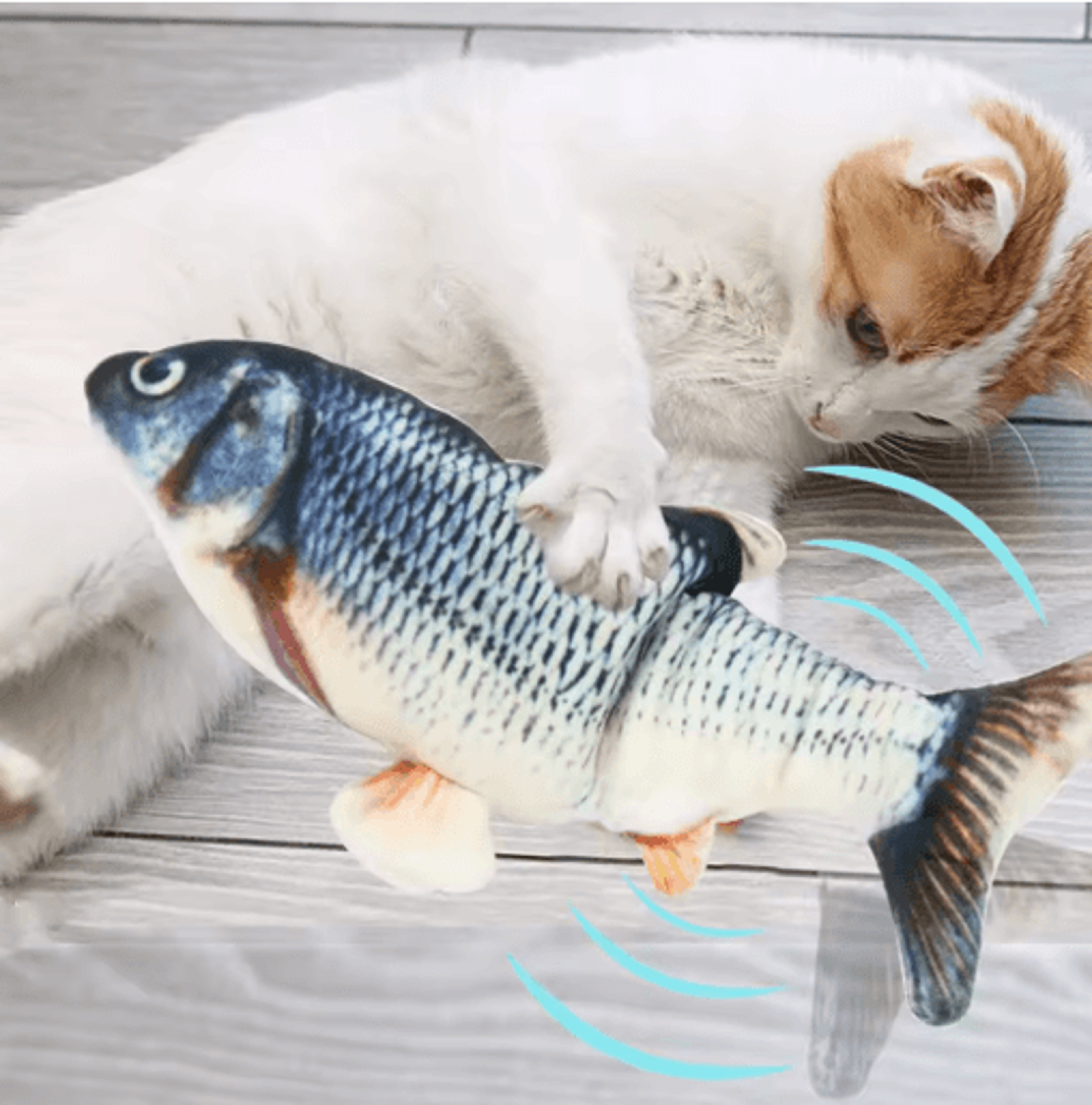 floppy catch usb rechargeable interactive moving fish toy for cats & small pets