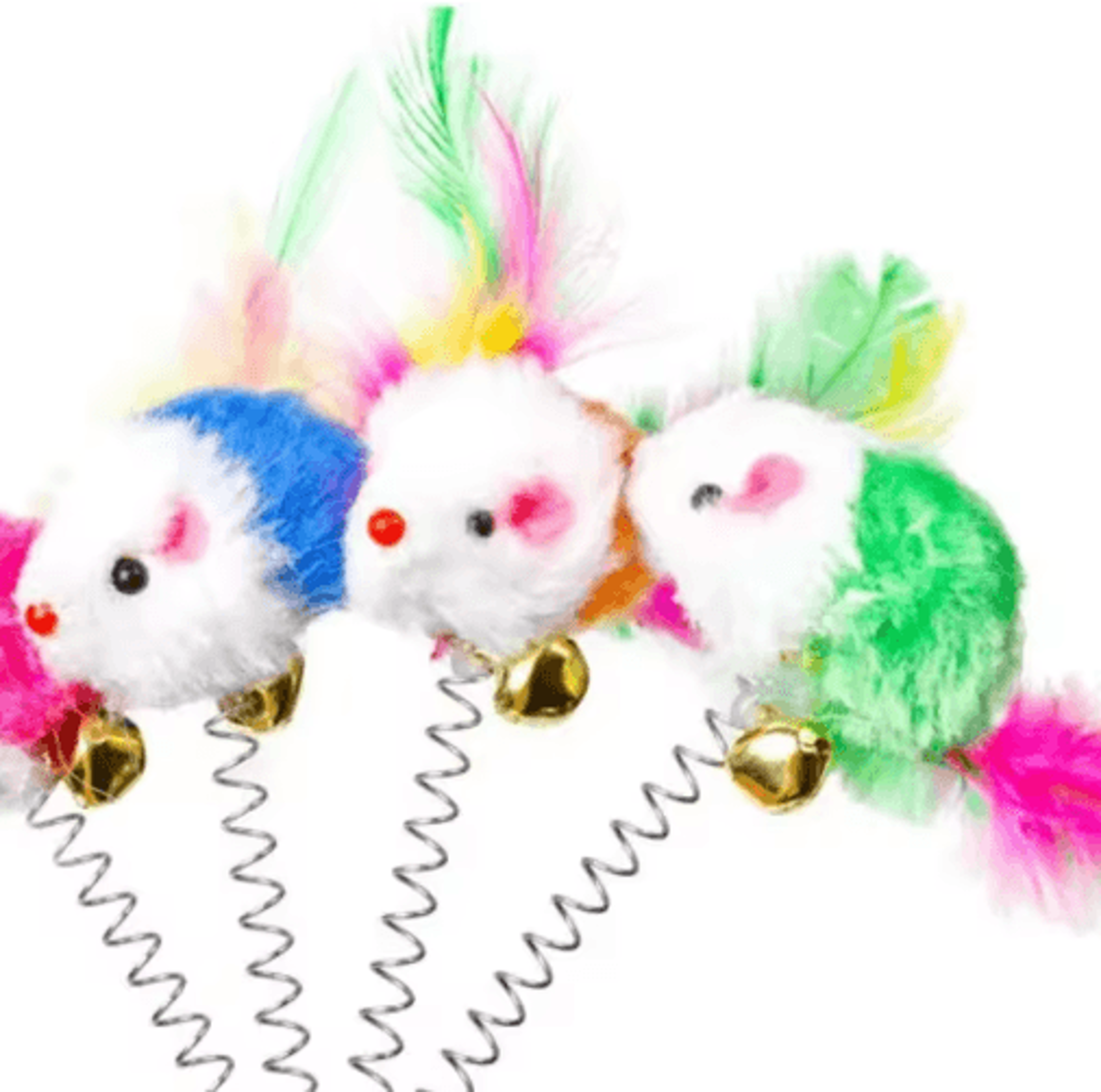 springpounce suction cup cat toy – interactive mouse & feather teaser with bouncy spring
