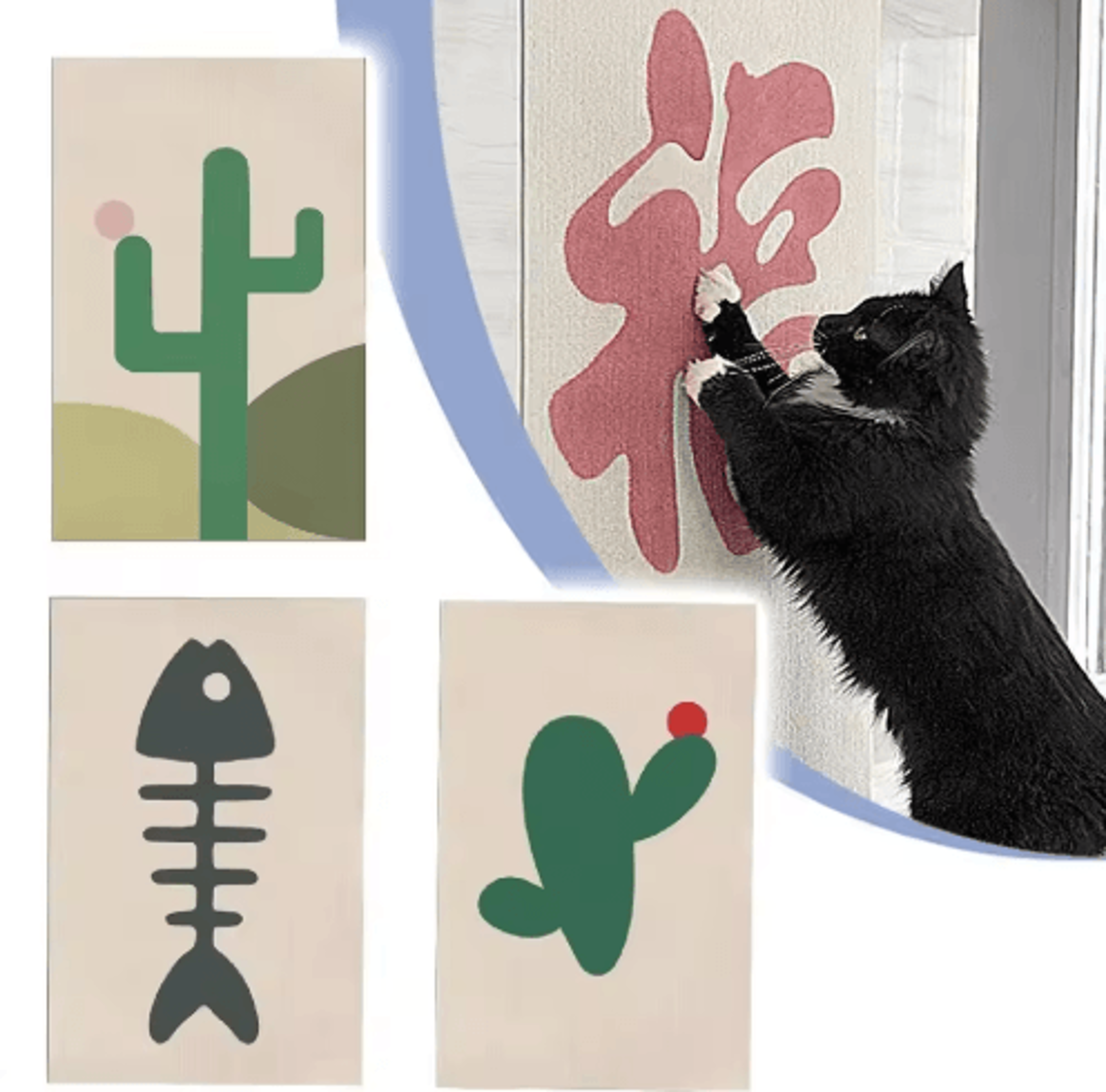 scratchwall diy cat scratching board – self-adhesive trimmable carpet protector for walls & sofas