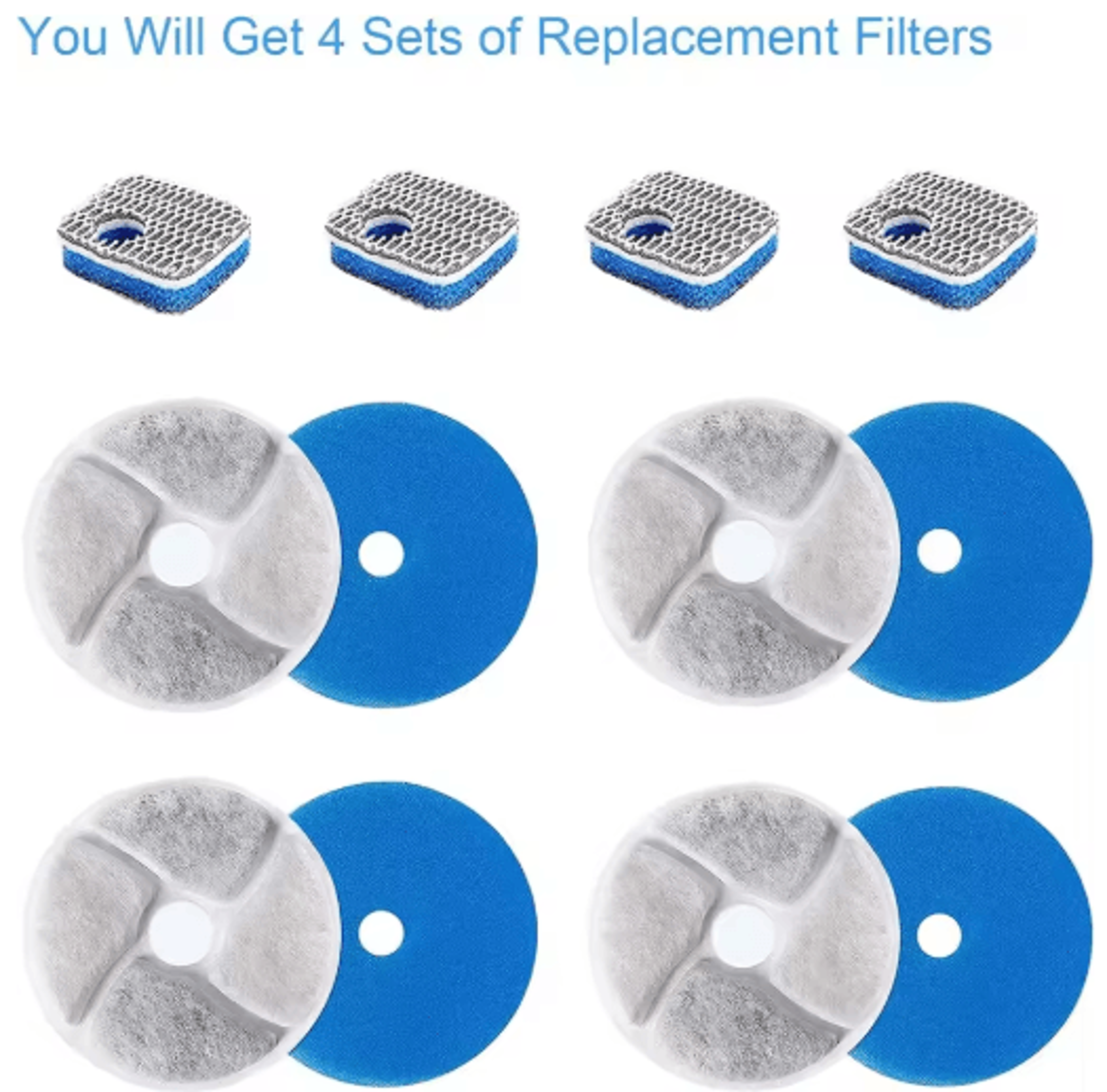 purebloom activated carbon fountain filters – replacement filters for cat & dog water fountains