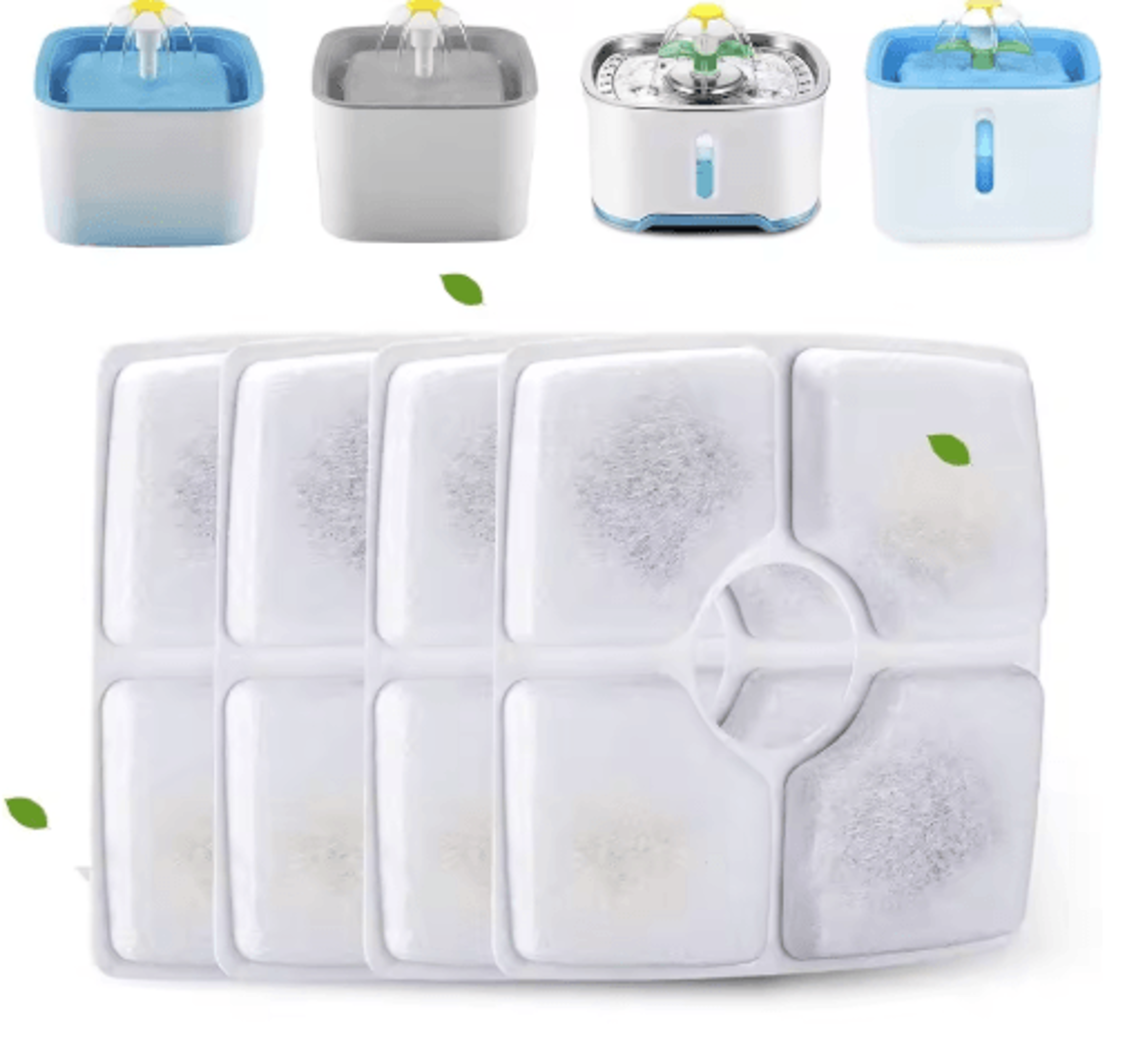 oyes fountain filter refills – replacement filters for square pet water fountains (4-pack / 8-pack)