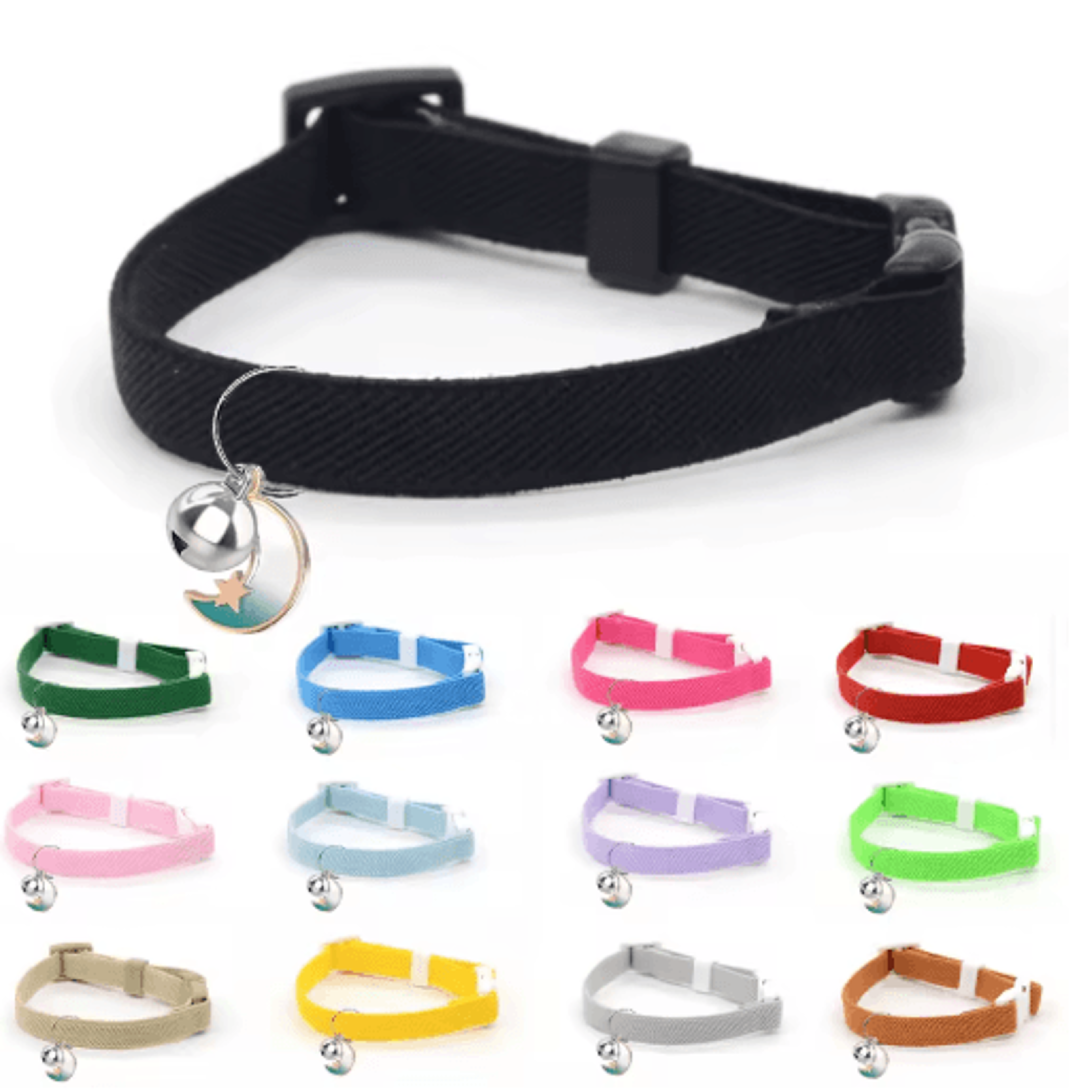 adjustable safety stretch cat collar for kittens and cats