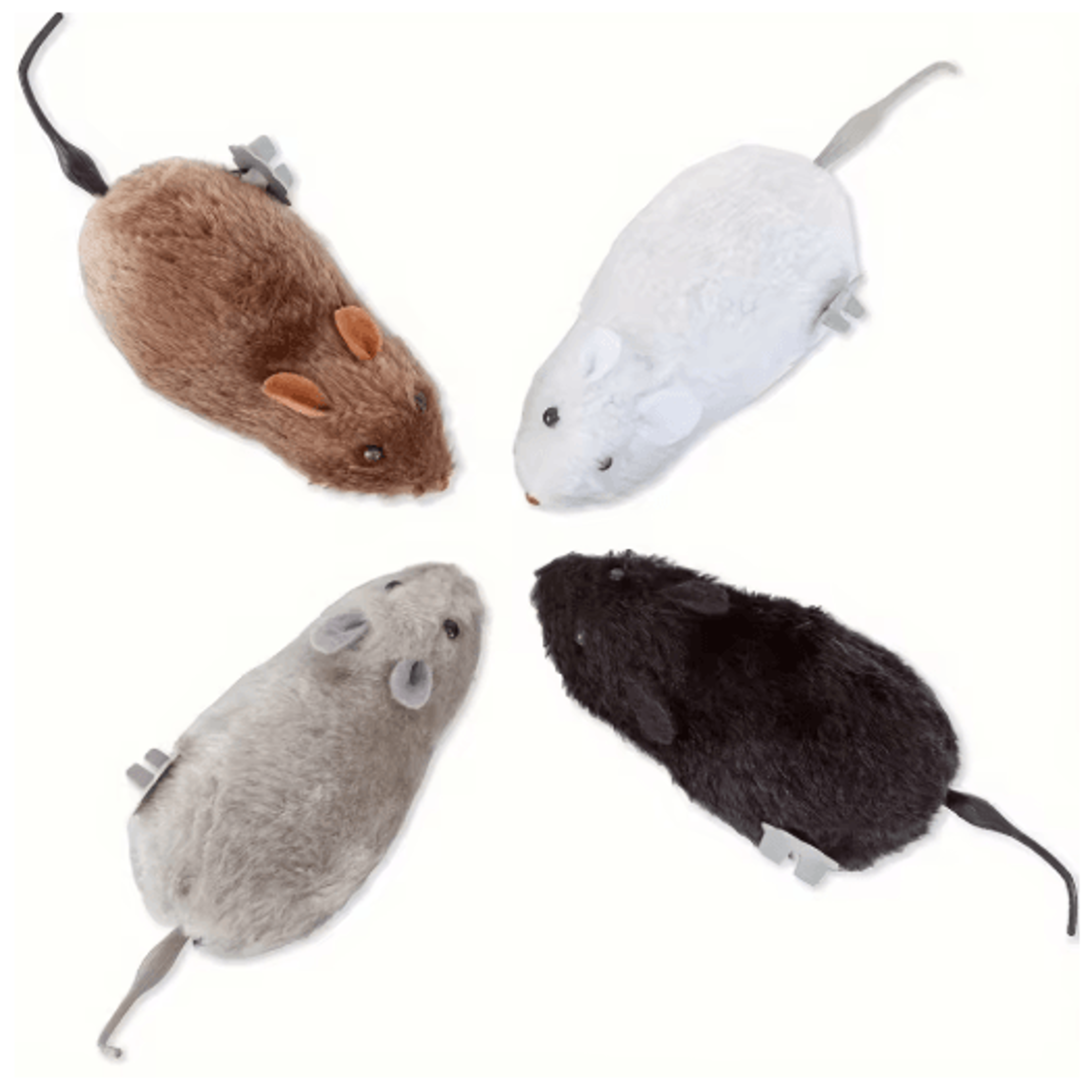 4-piece self-moving mechanical mouse cat toy set for interactive play