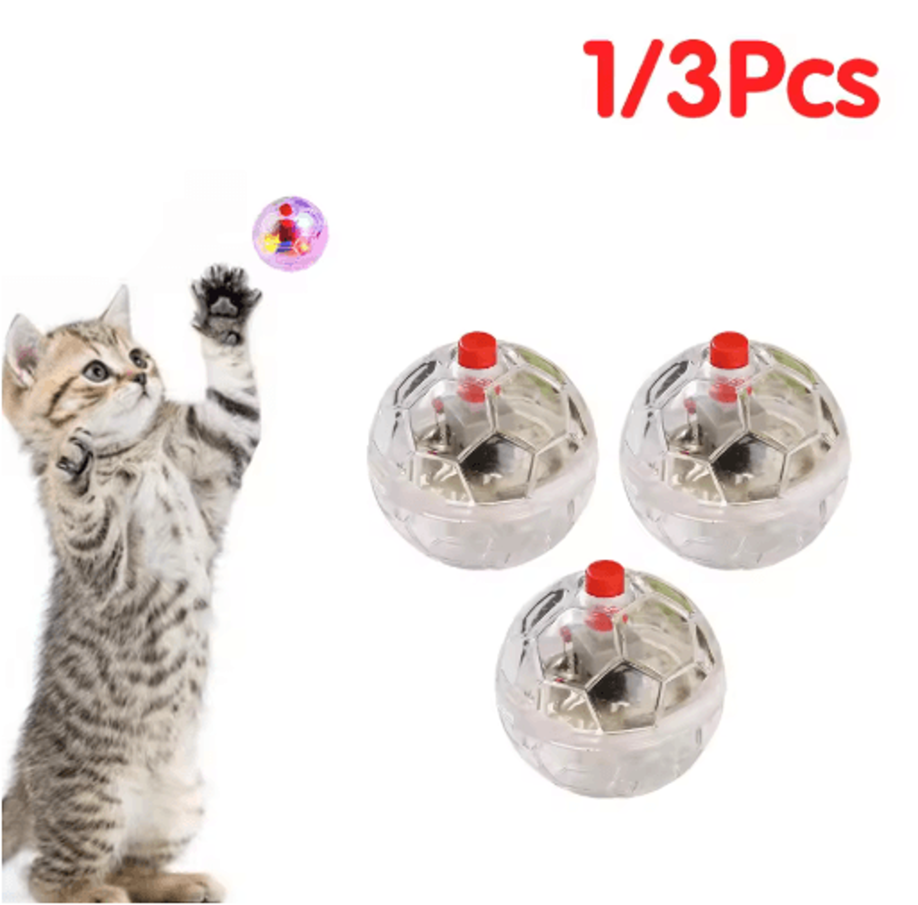 interactive flash motion ball toy for cats with automatic light activation