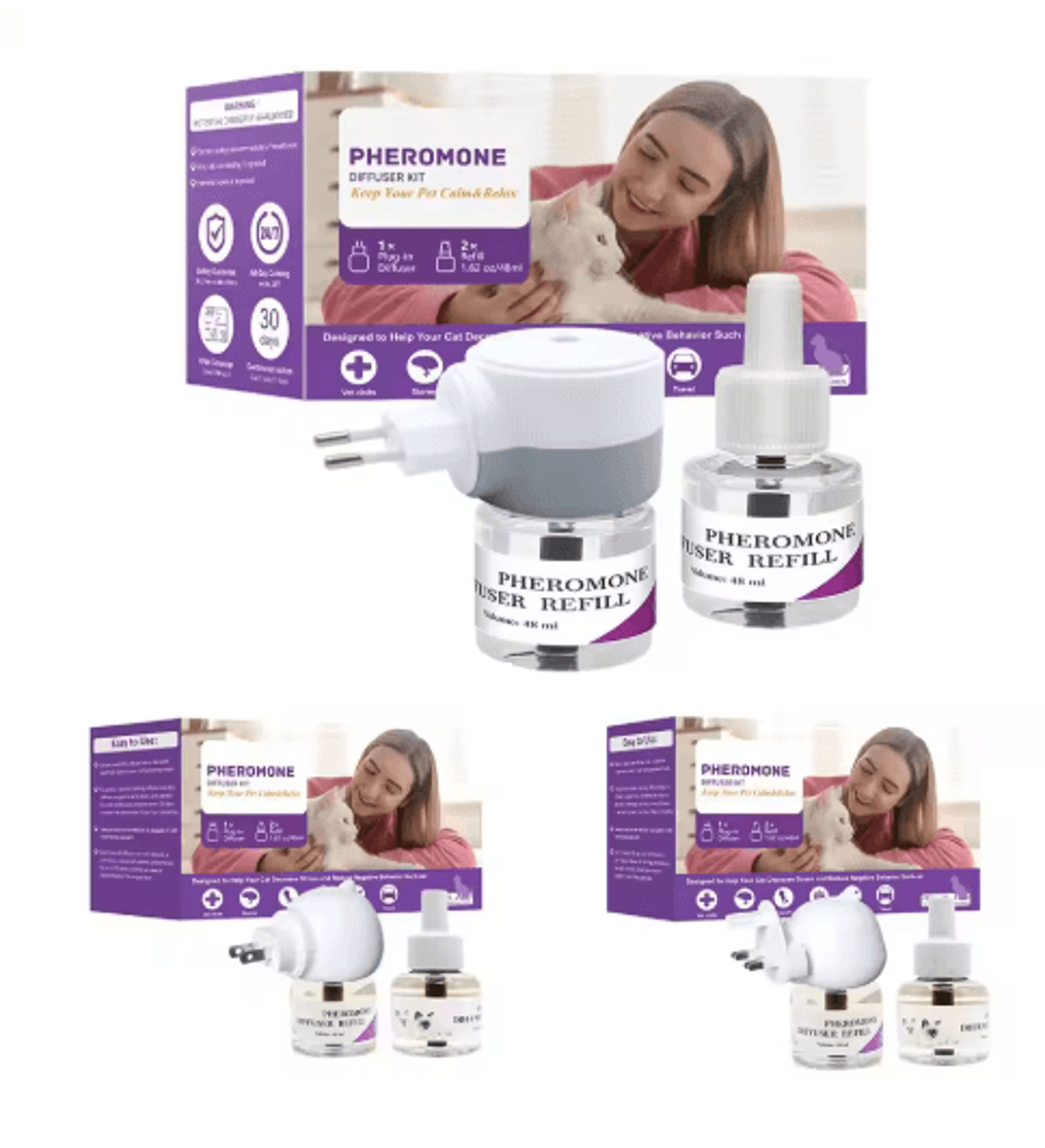 long-lasting cat pheromone diffuser plug-in for stress relief and comfort