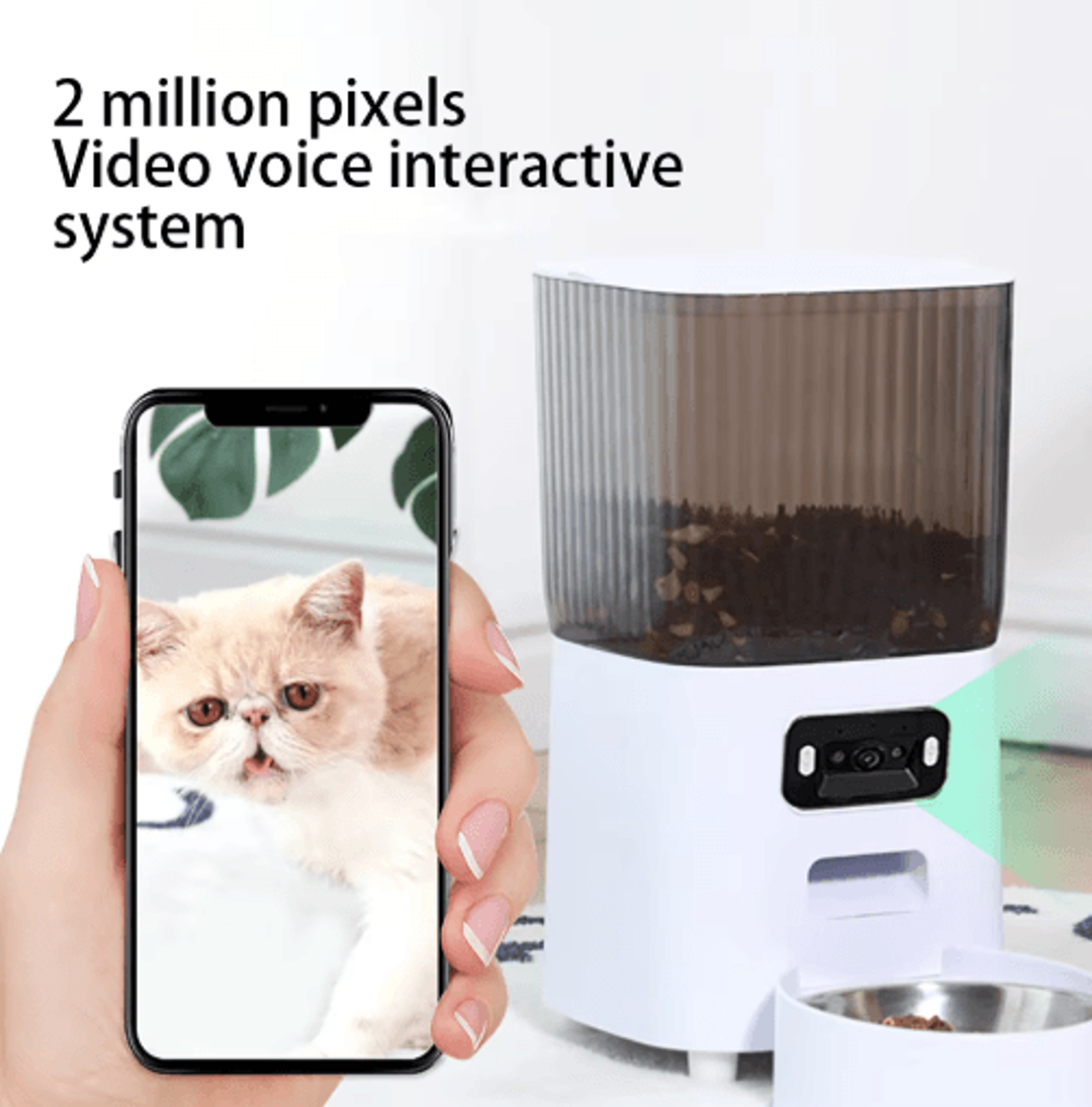 smart automatic pet feeder with camera and voice recorder – 5l dual bowl food dispenser