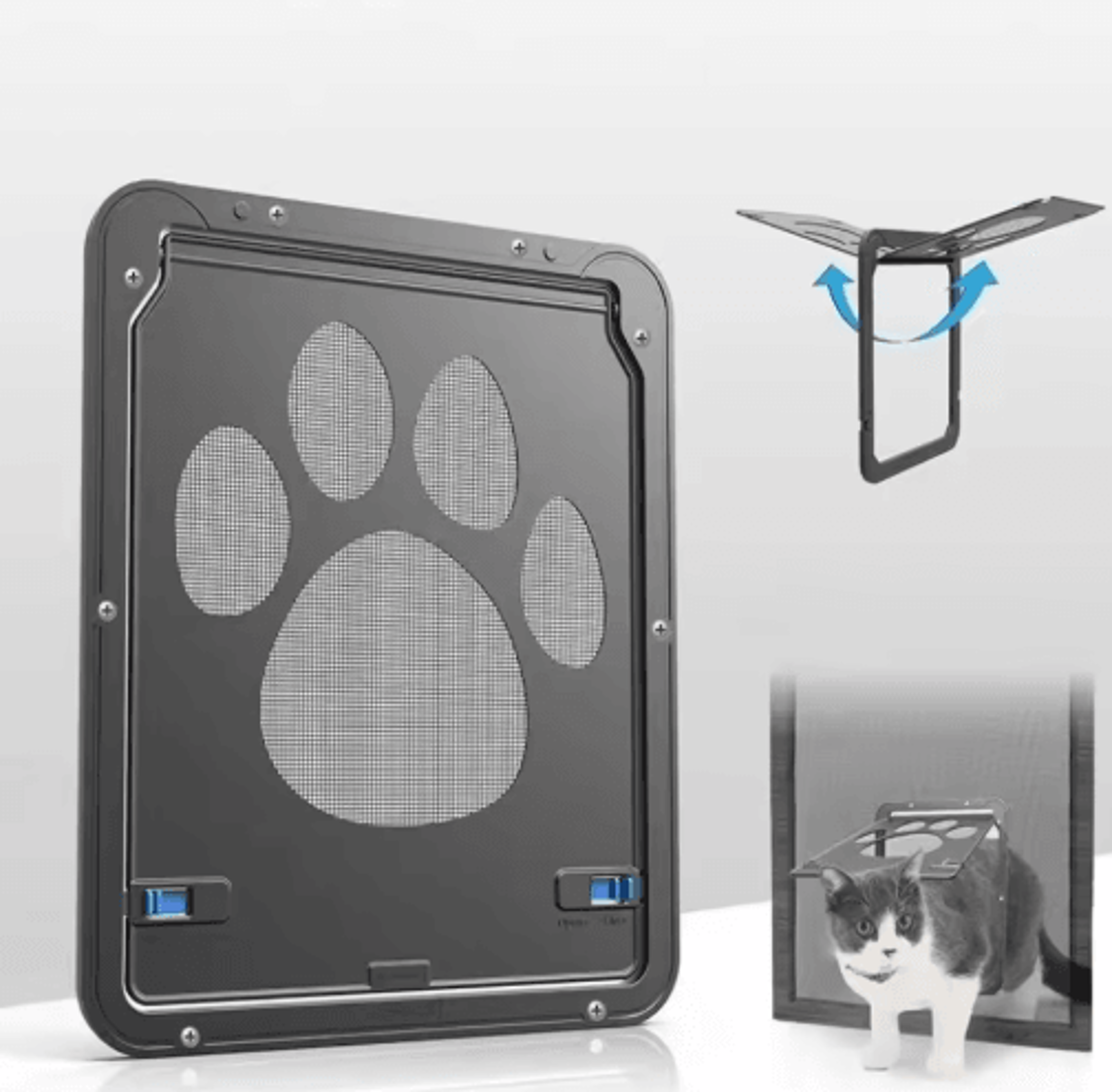 lockable magnetic pet screen door for cats and dogs