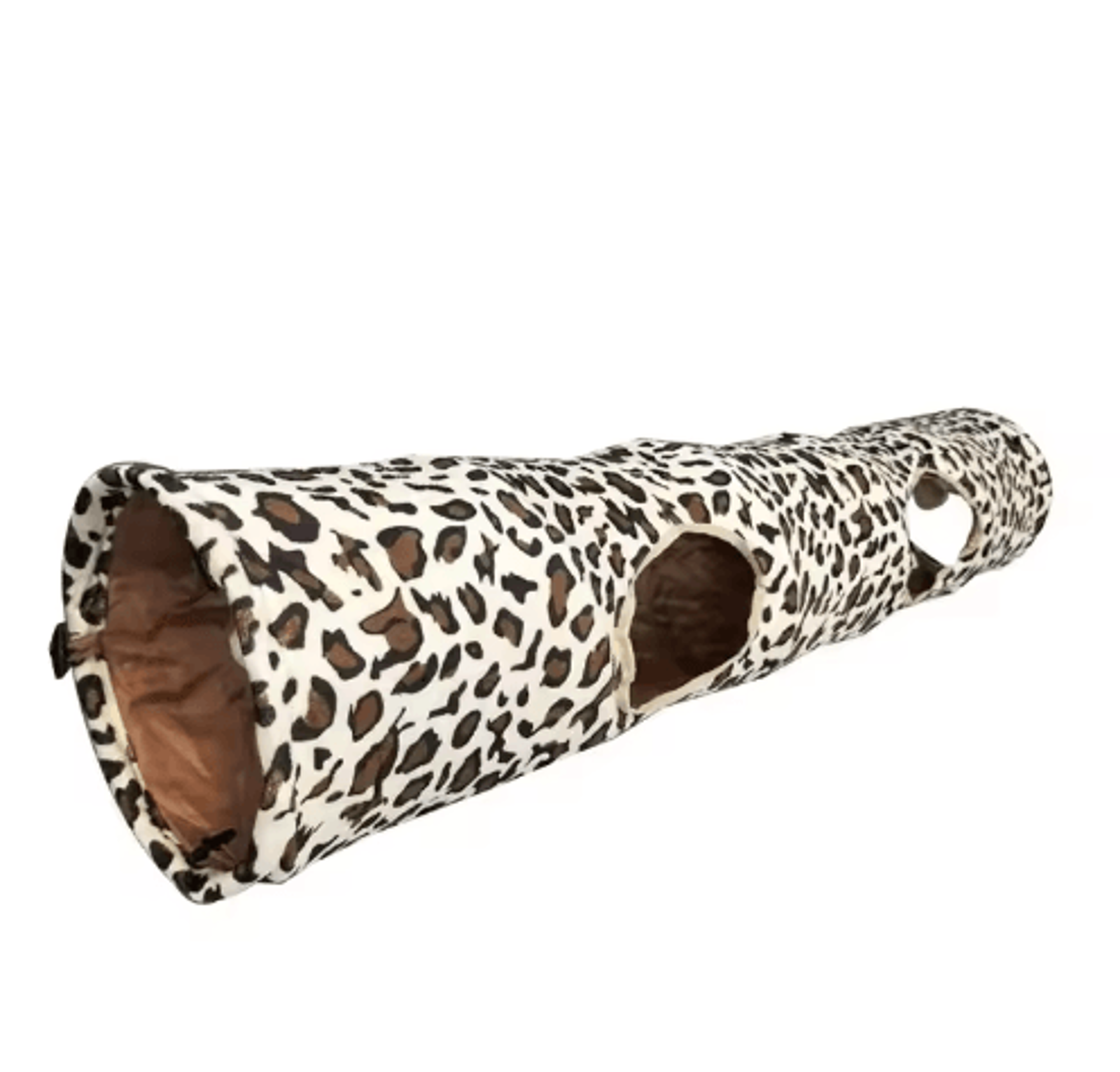 leopard print crinkle cat tunnel for interactive play & exercise