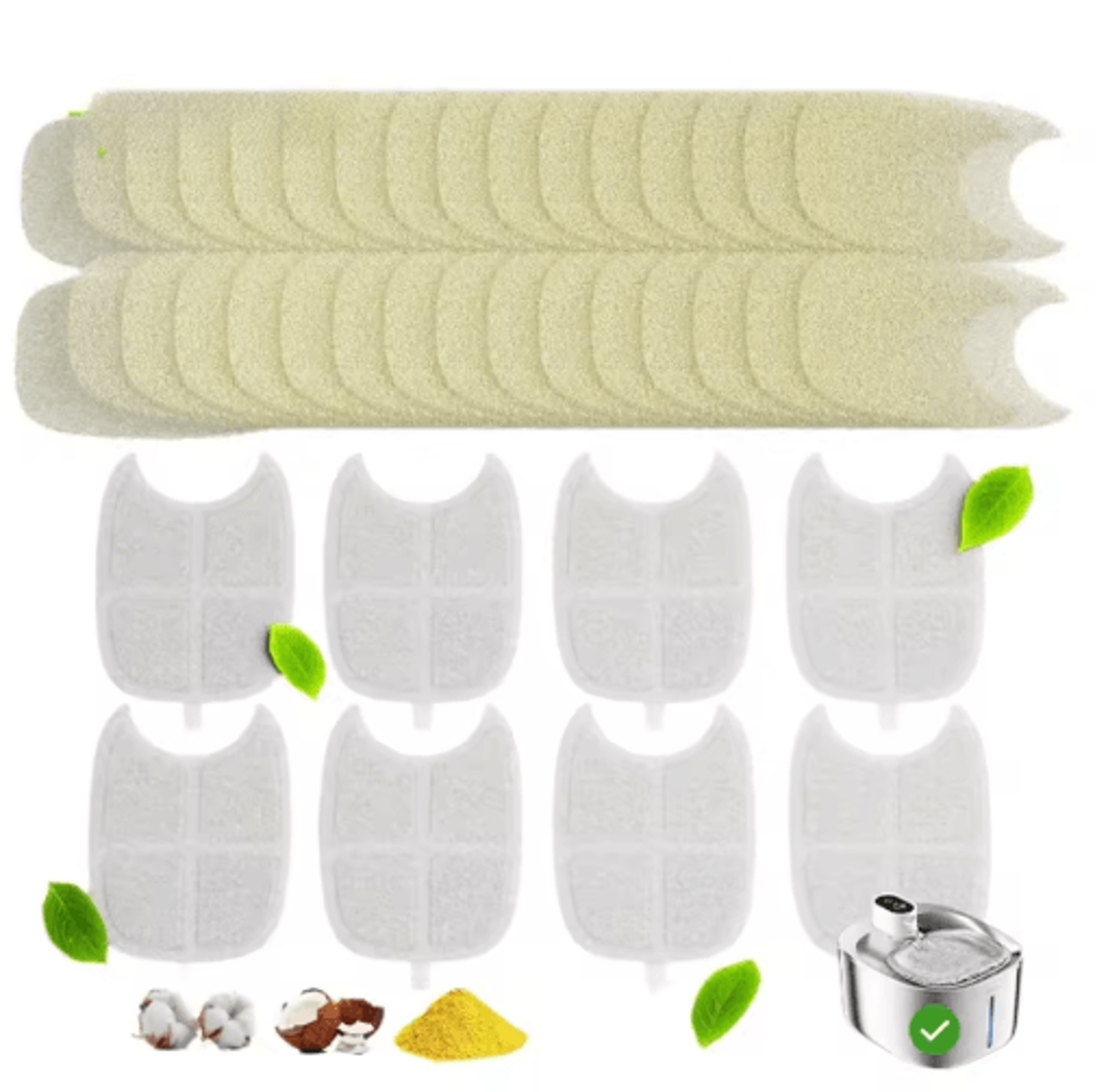 6-layer water fountain replacement filters for cleaner pet hydration