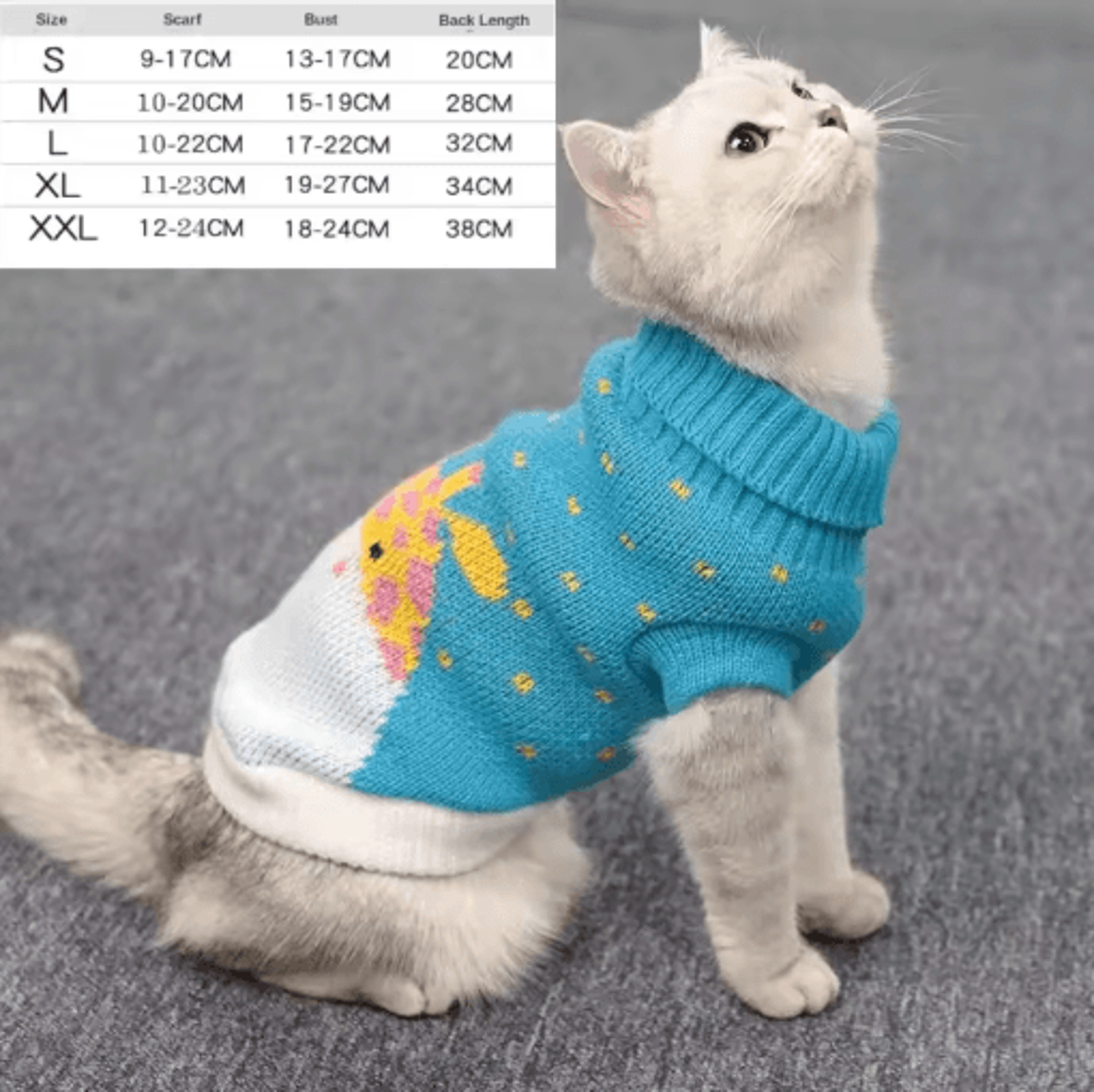 knitted turtleneck cat sweater for winter warmth & holiday style