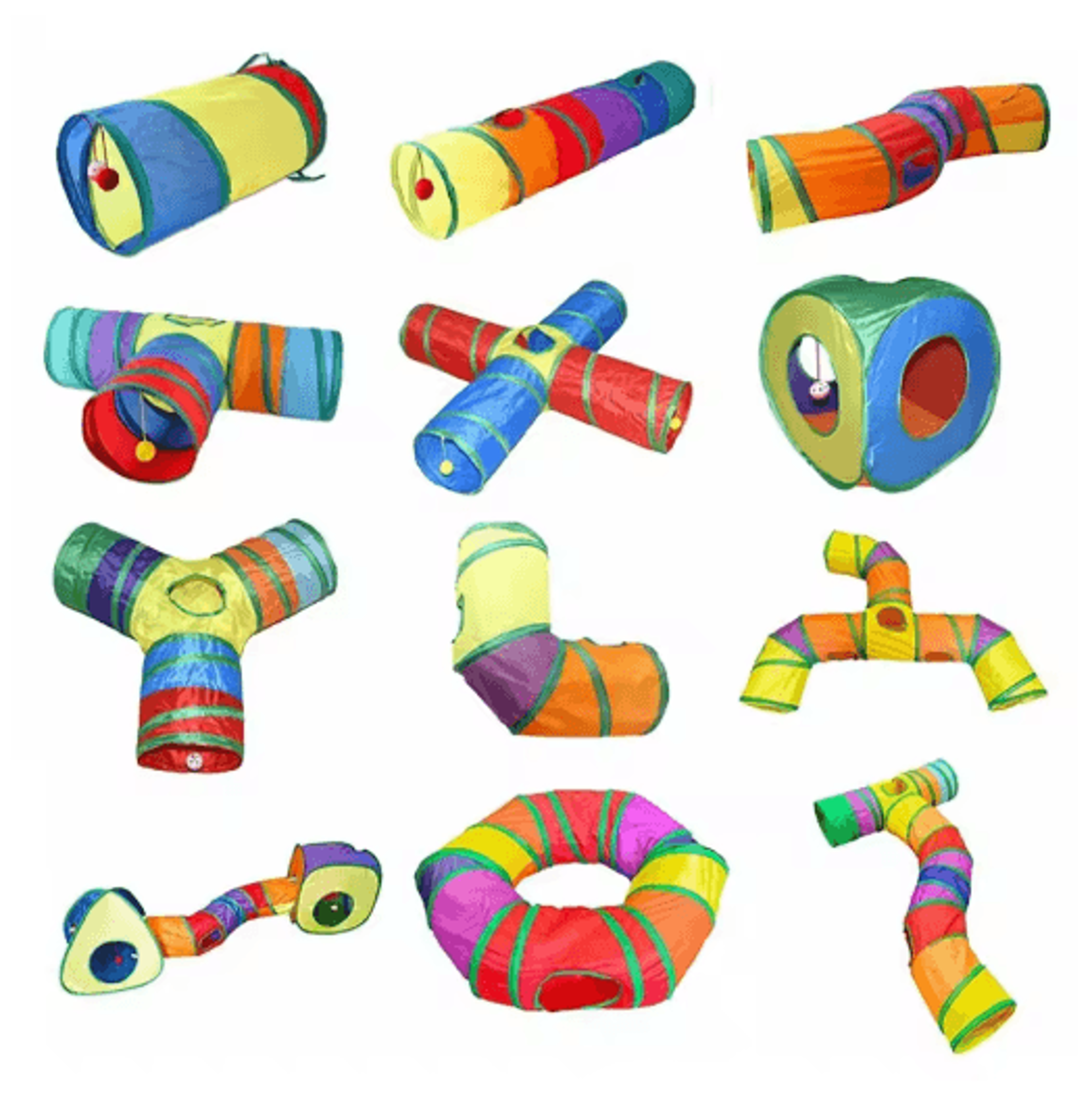 foldable cat tunnel toy for interactive play, exercise & exploration