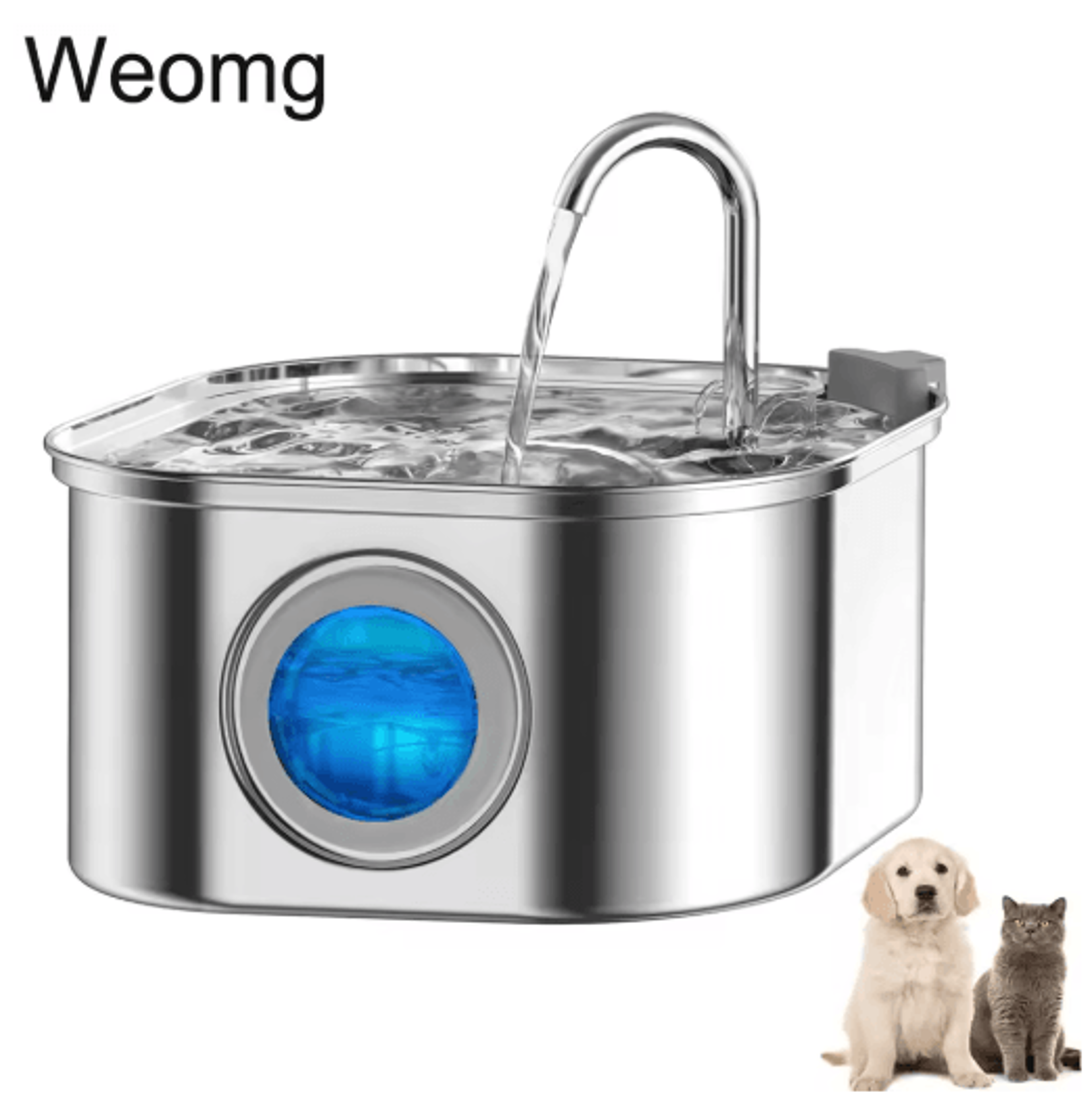 3l stainless steel cat water fountain for fresh, continuous hydration