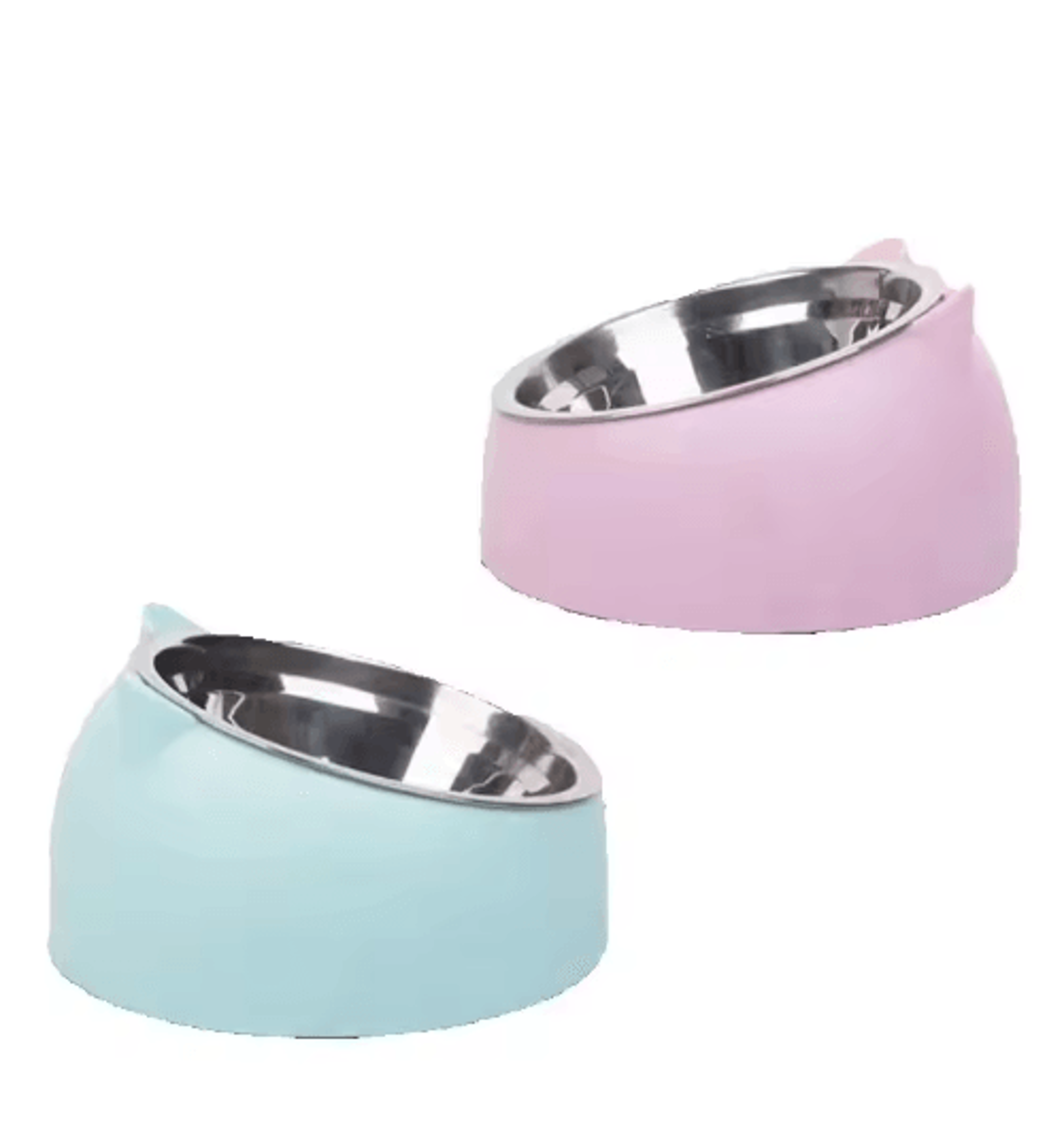15° elevated stainless steel pet bowl for comfortable feeding & drinking