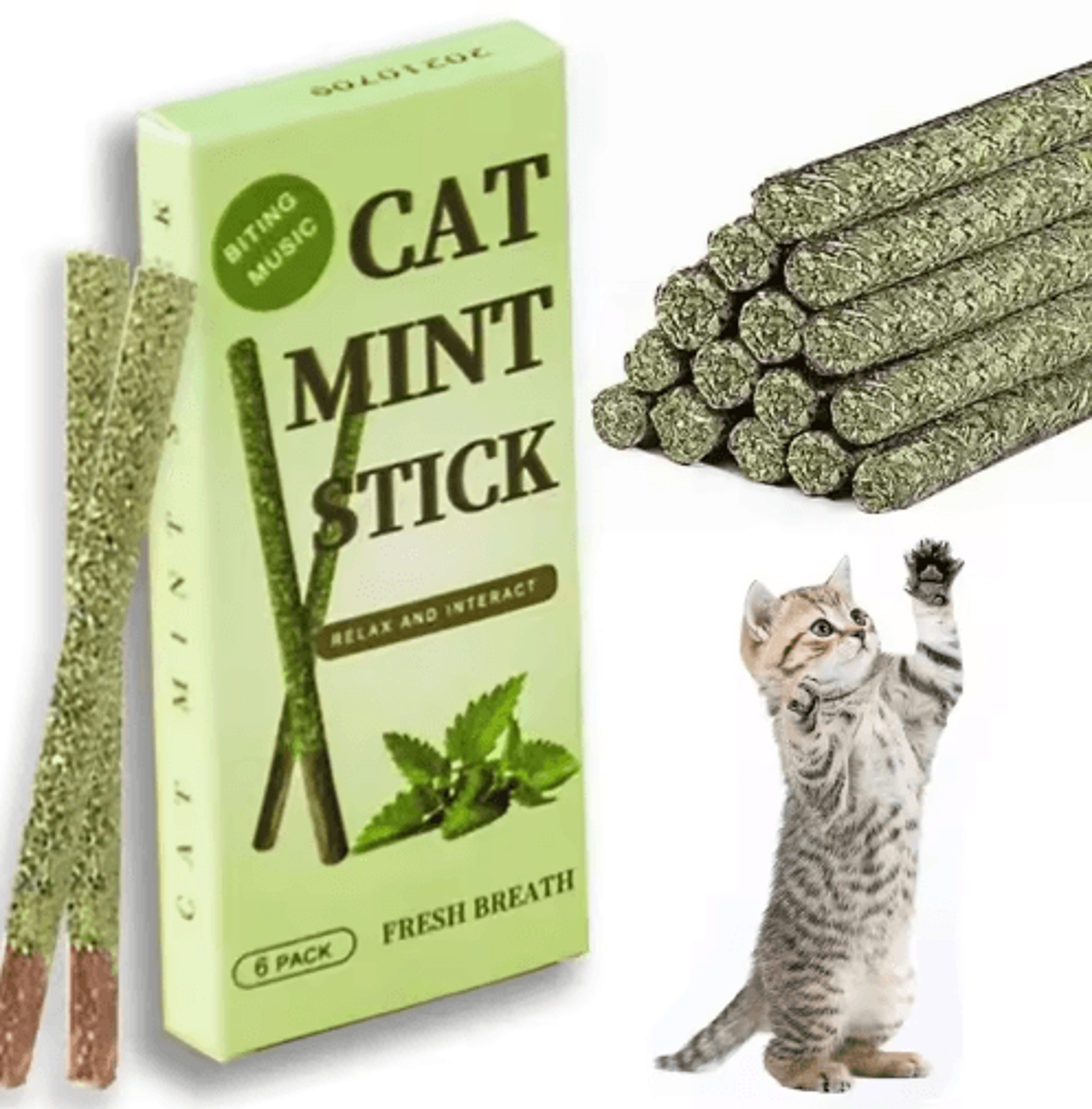 natural silvervine cat sticks for dental care, chewing & play