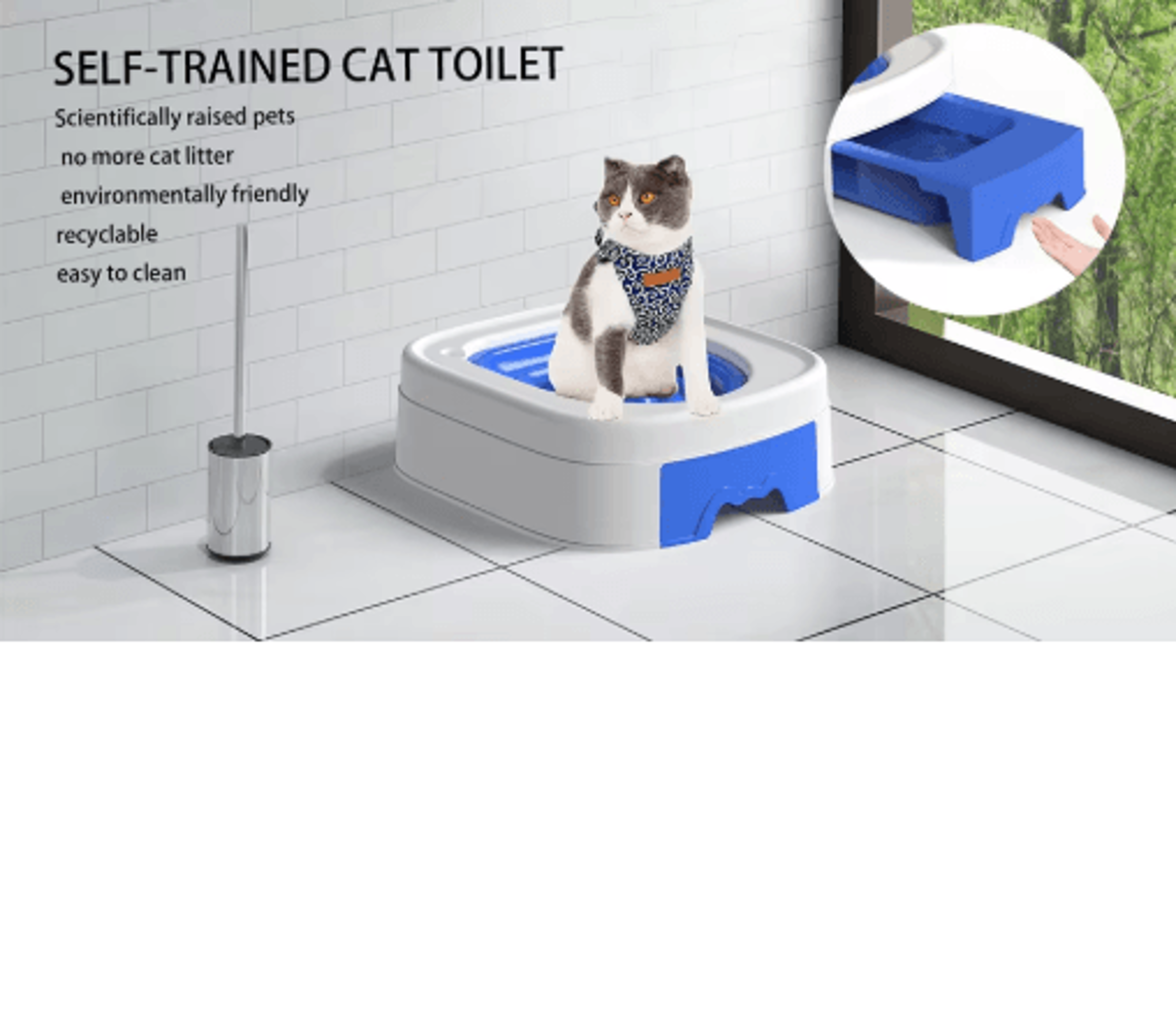 reusable cat toilet training kit for independent litter box learning