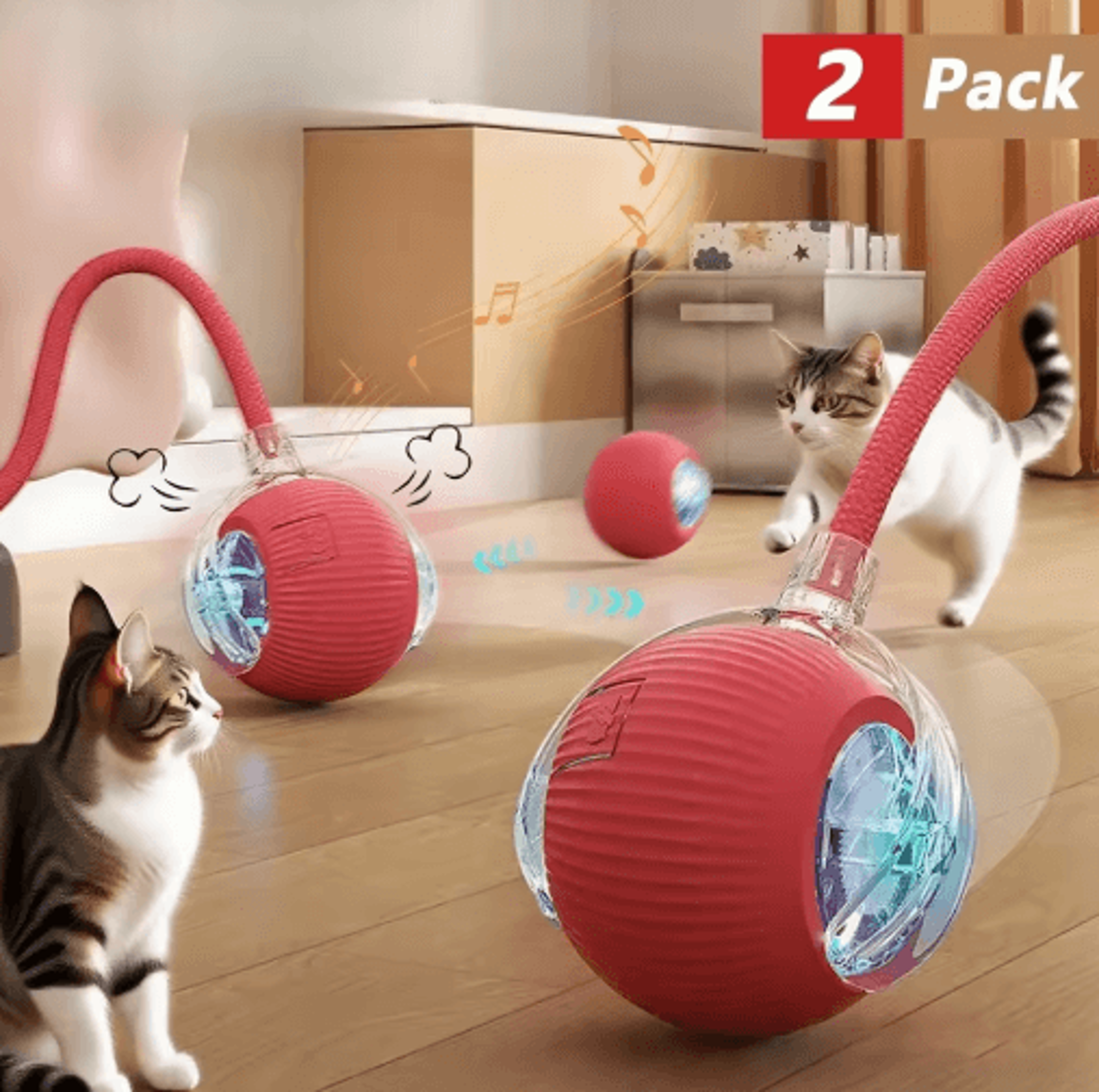 smart mouse-chase interactive rolling ball for cats & small pets
