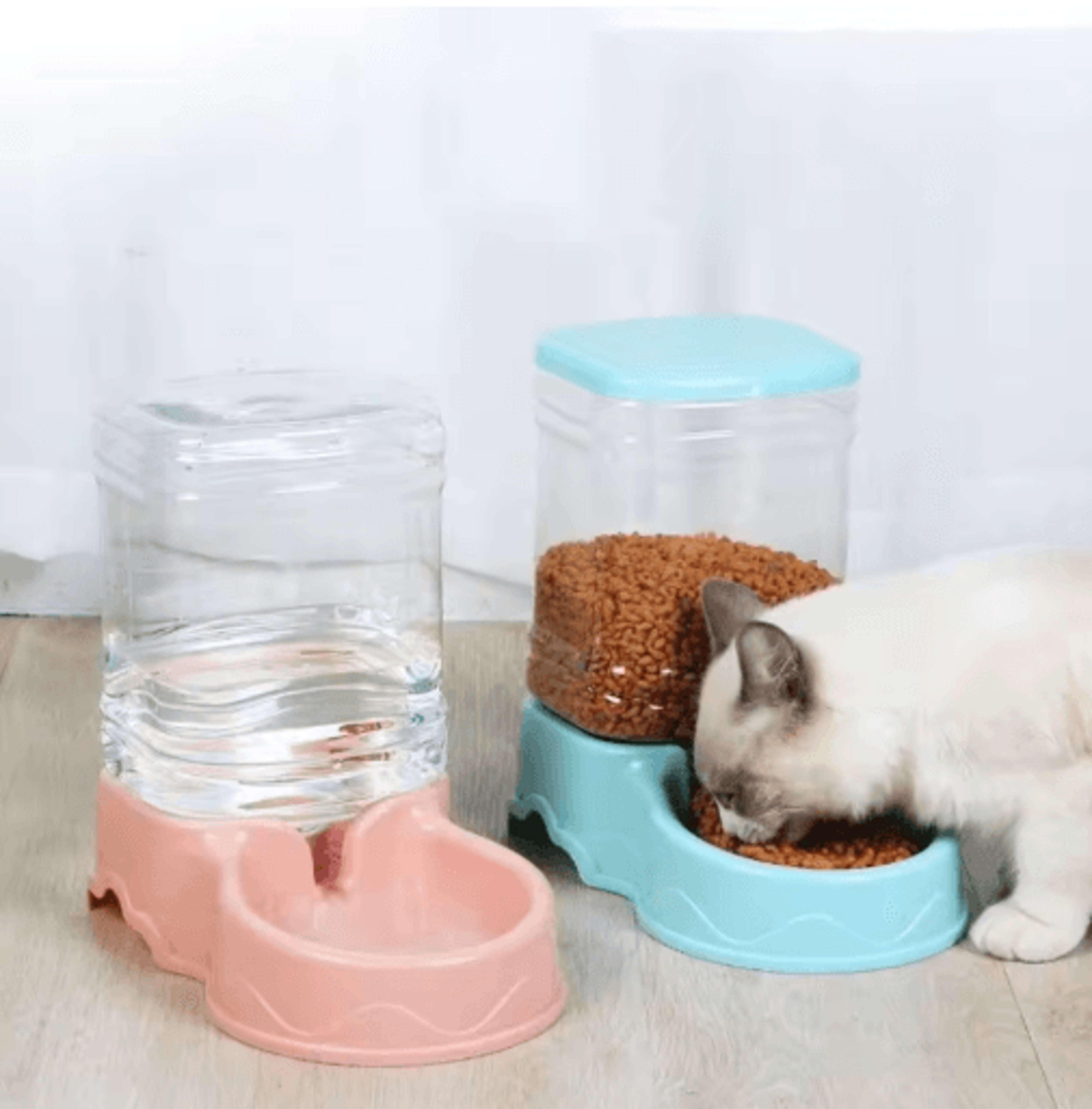 3.8l automatic pet feeder & water dispenser station for cats and dogs