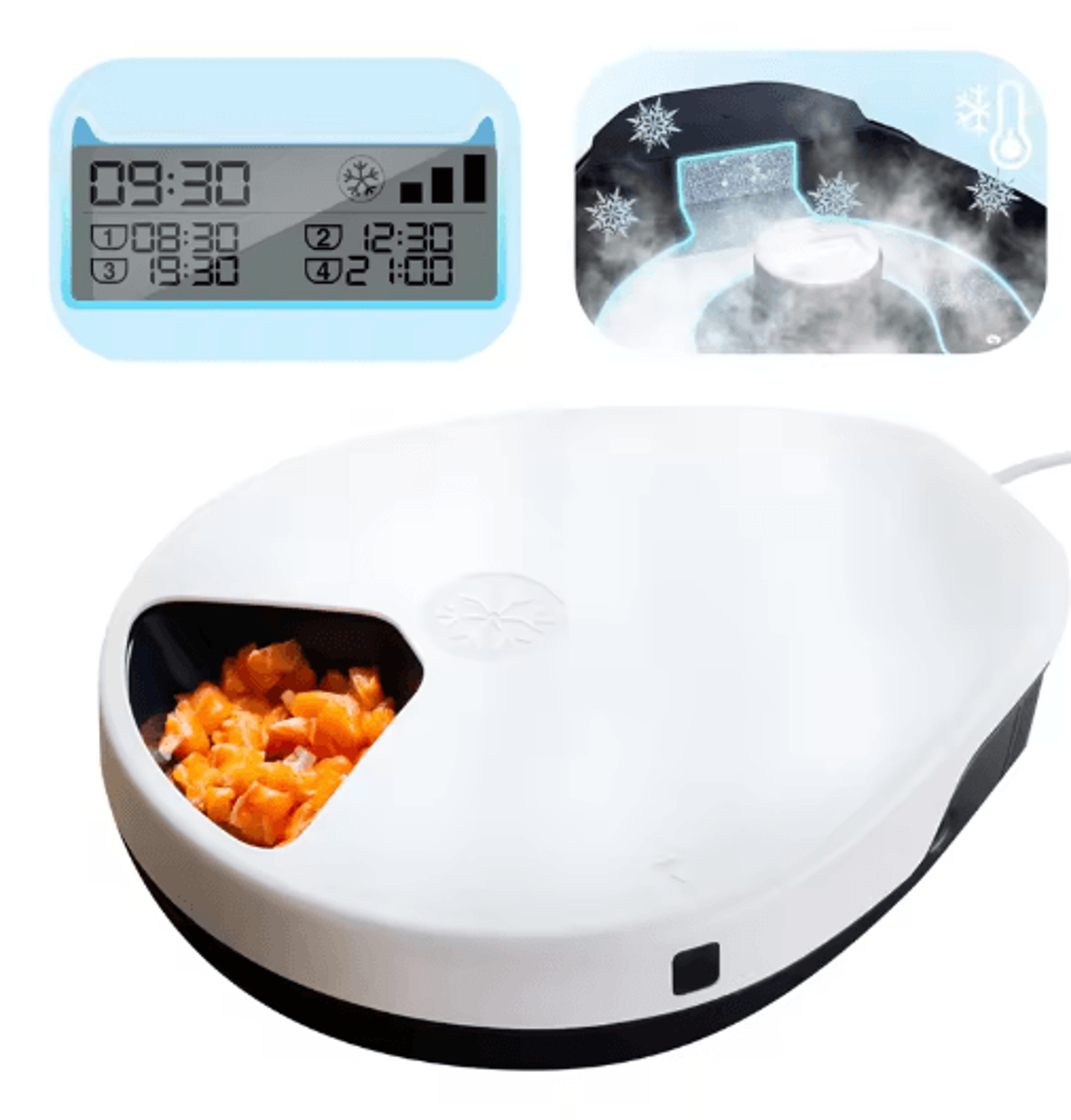 voford automatic wet food feeder with cooling system & 5-meal timer