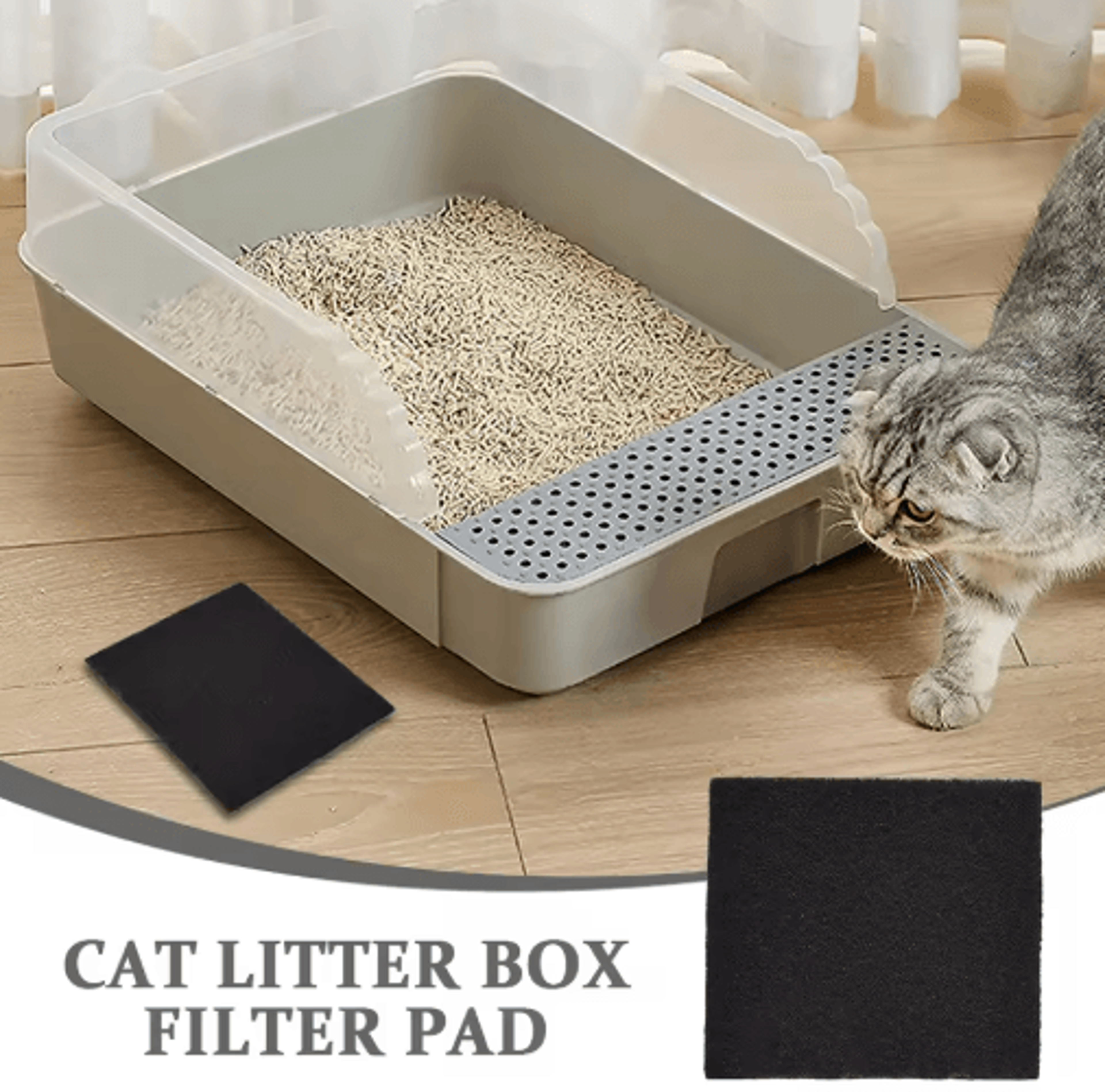 activated carbon replacement filters for cat litter boxes – 12-pack odor control pads