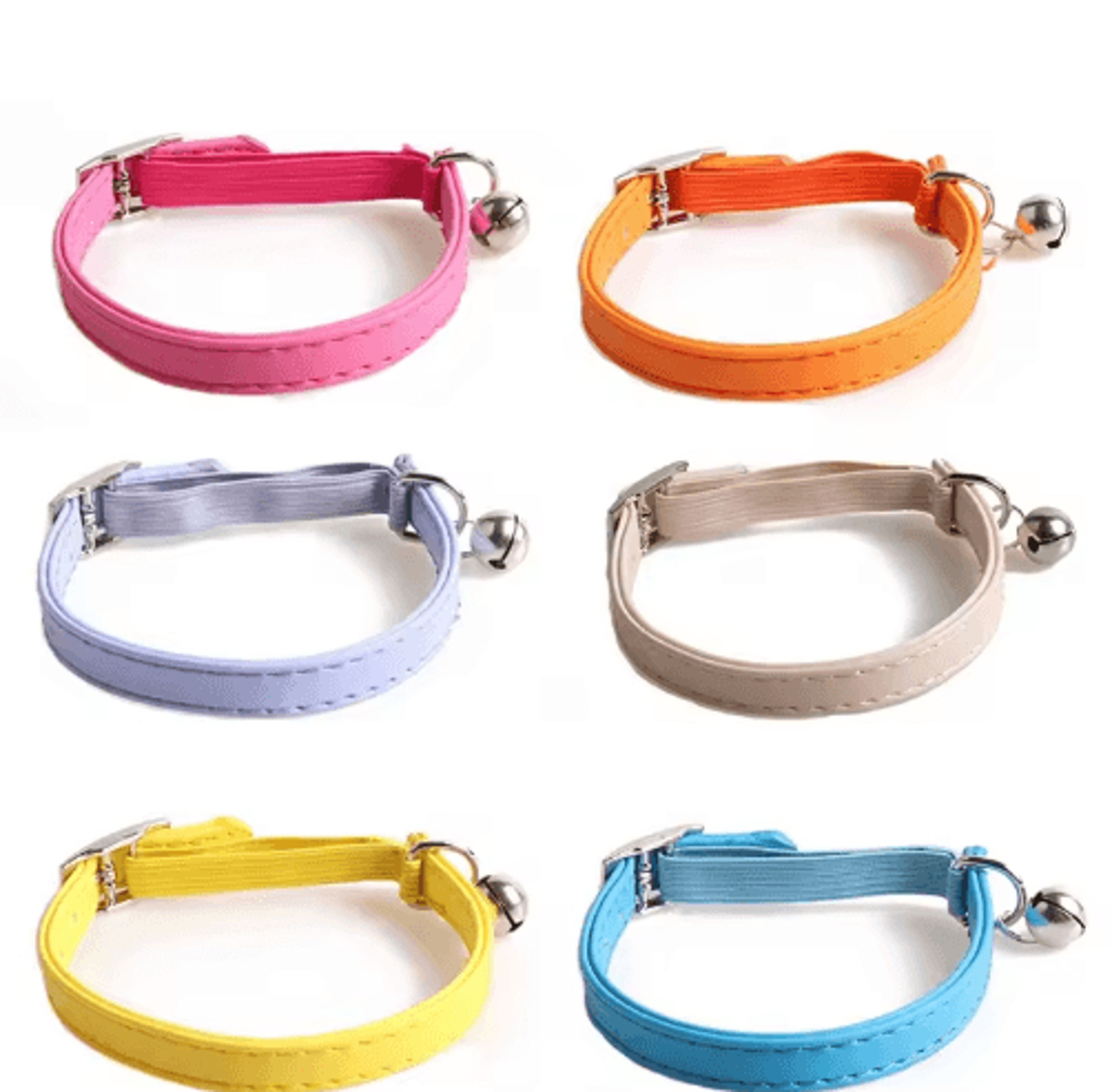 macaron color adjustable cat collar with bell for cats & puppies