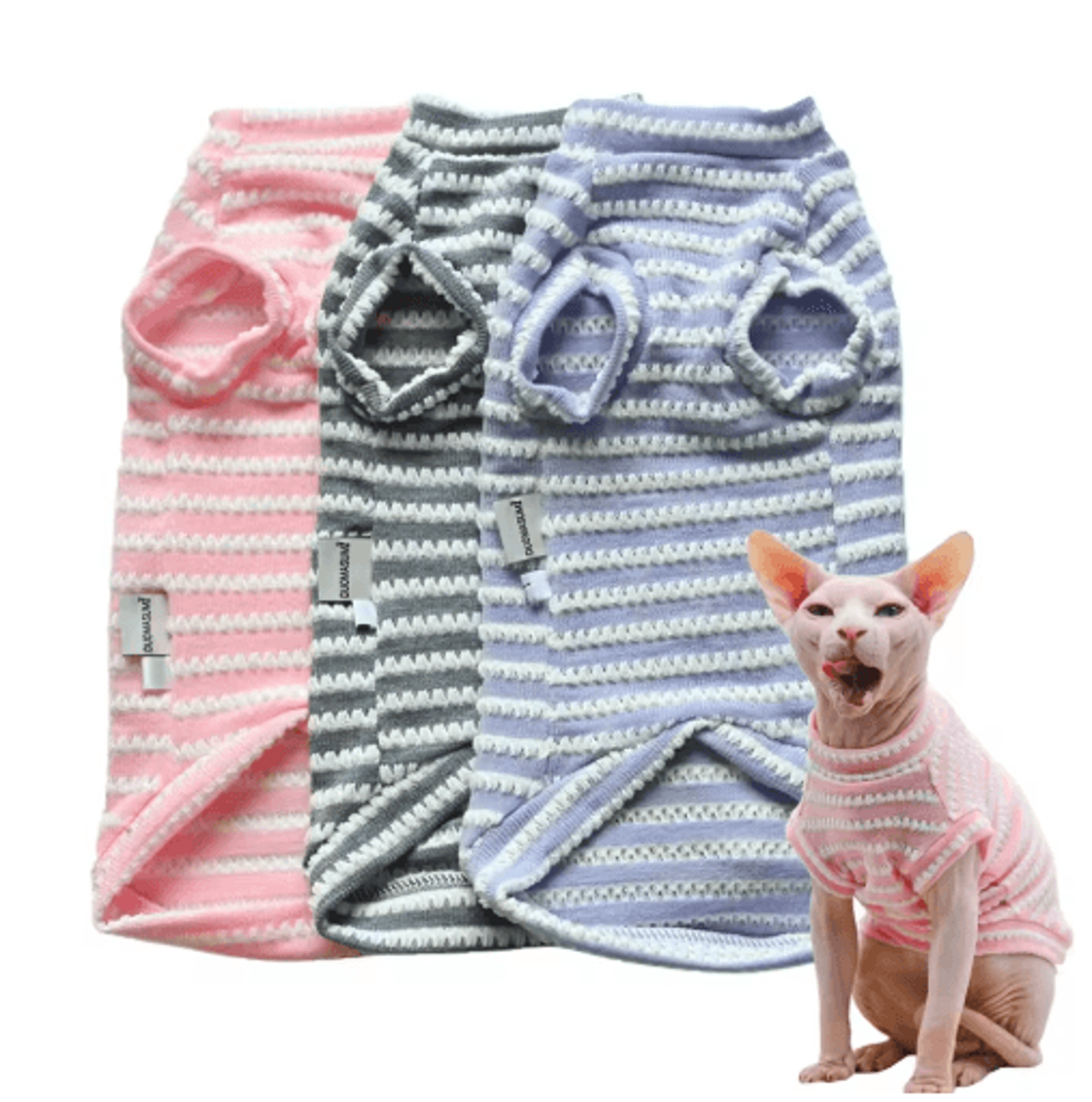 pure cotton sphynx cat shirt for hairless cats & small pets