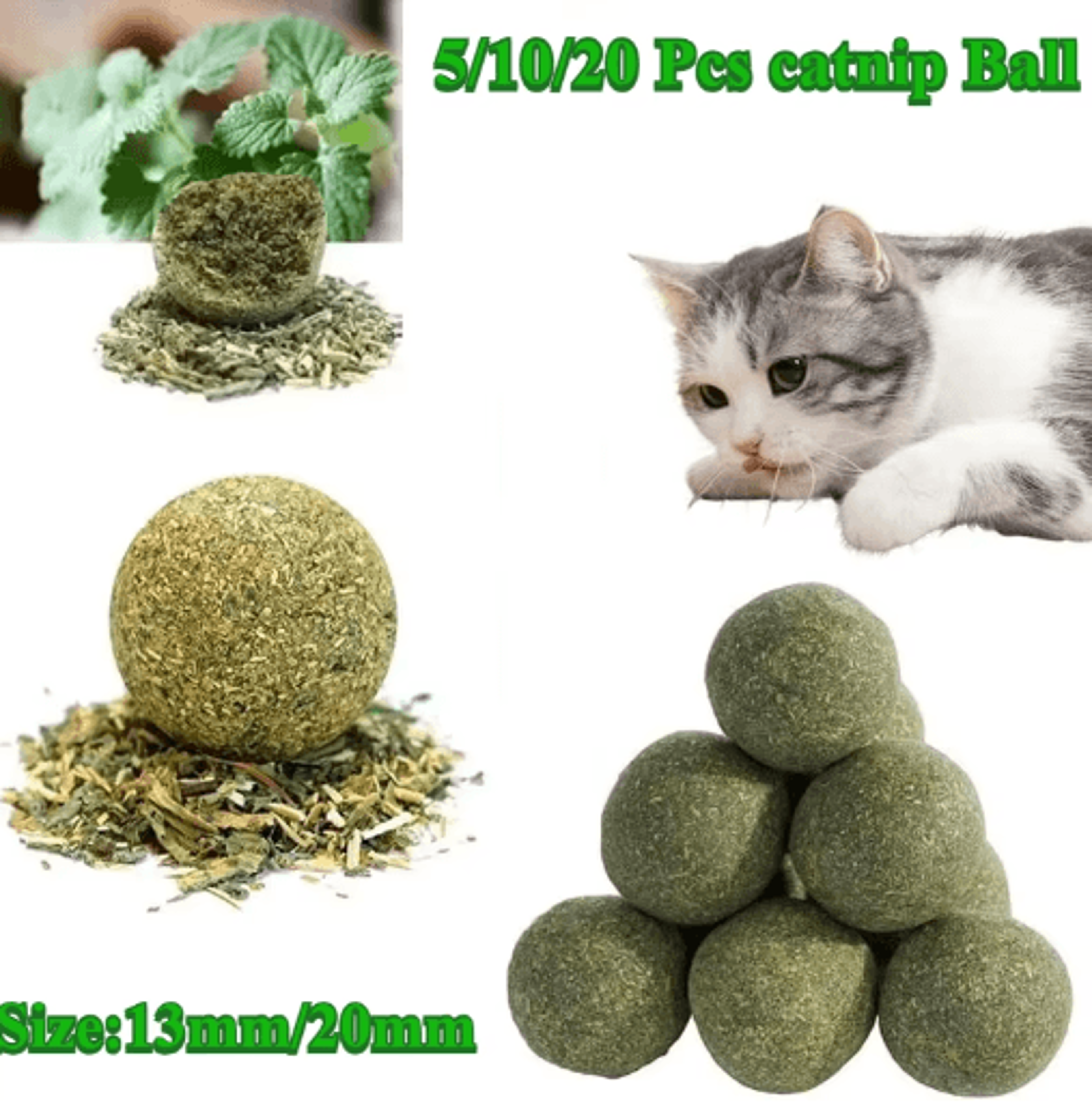 natural catnip lick balls for cats – interactive dental & enrichment toy set