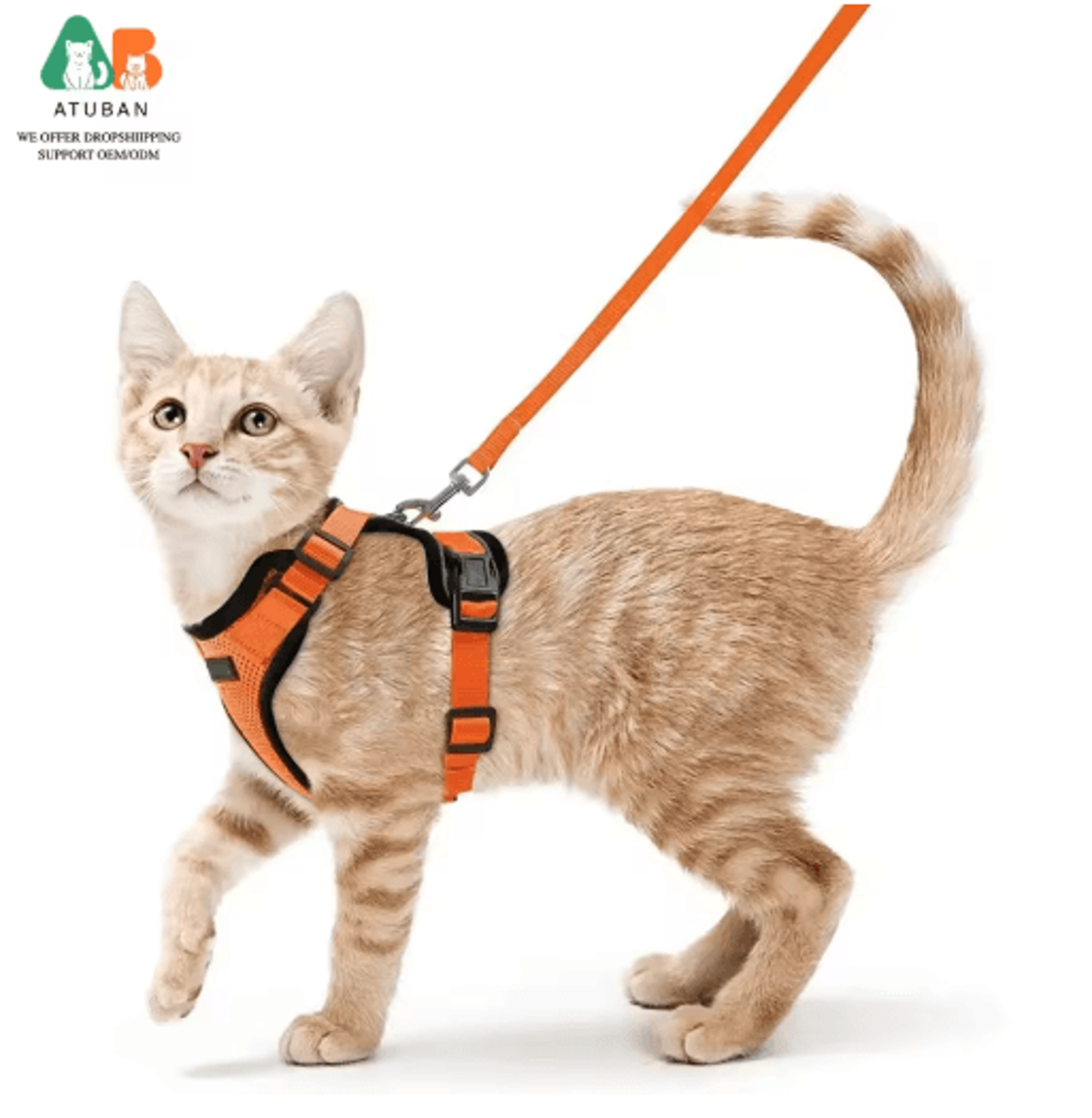 escape proof cat harness and leash set – adjustable reflective walking vest