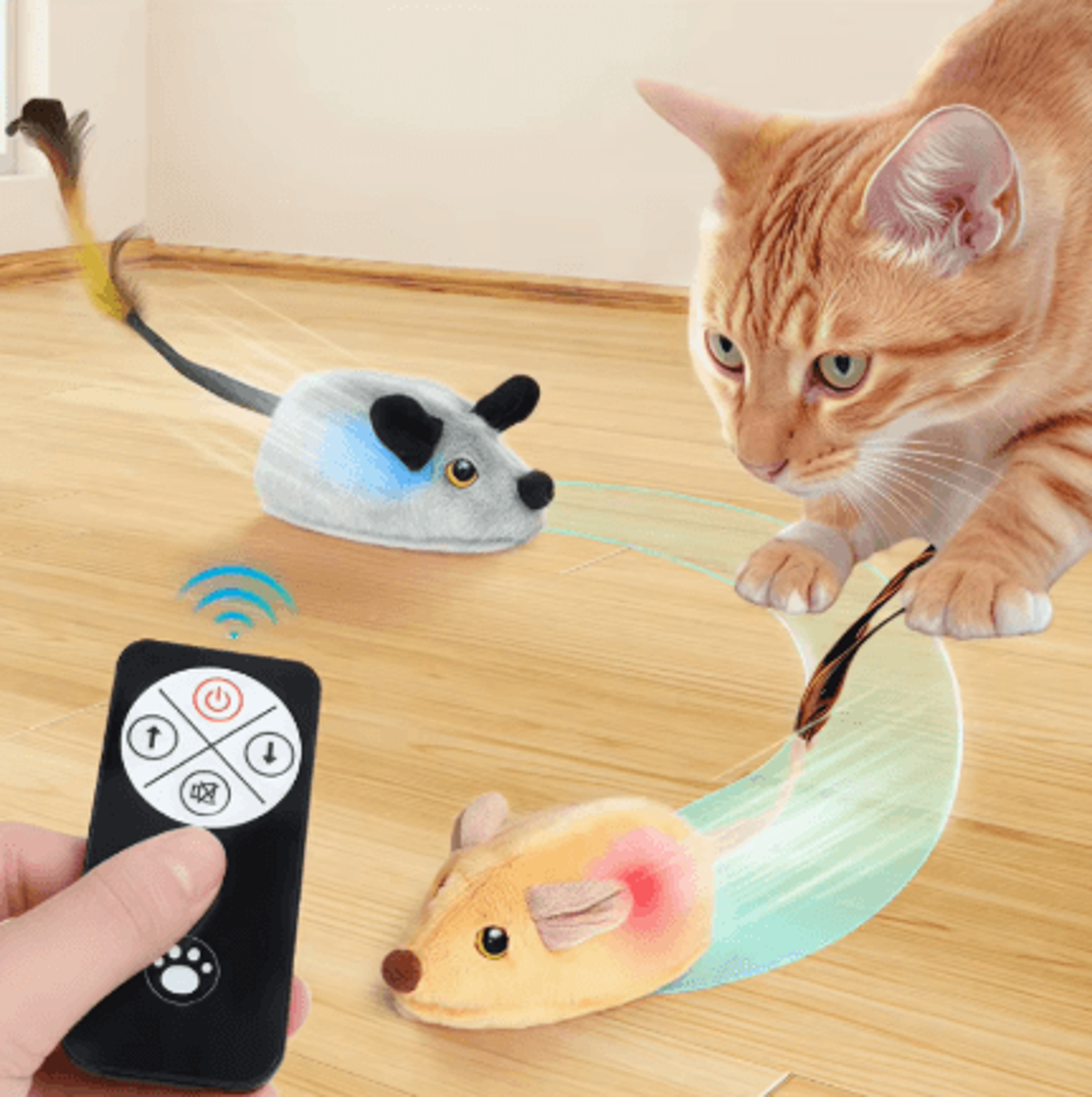 automatic moving mouse cat toy usb rechargeable interactive squeaky plush toy