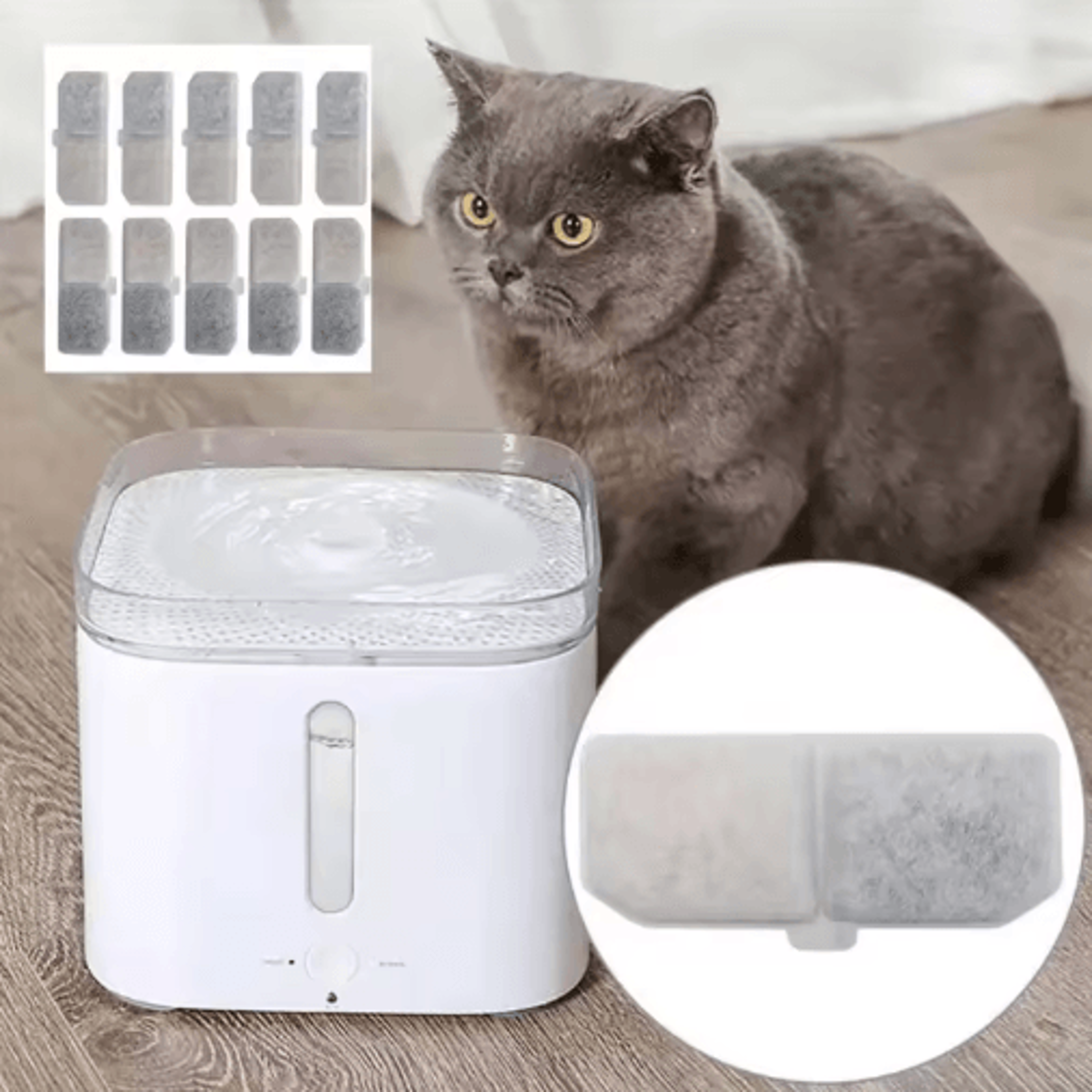 replacement water fountain filters – activated carbon filter set for stainless steel cat fountains