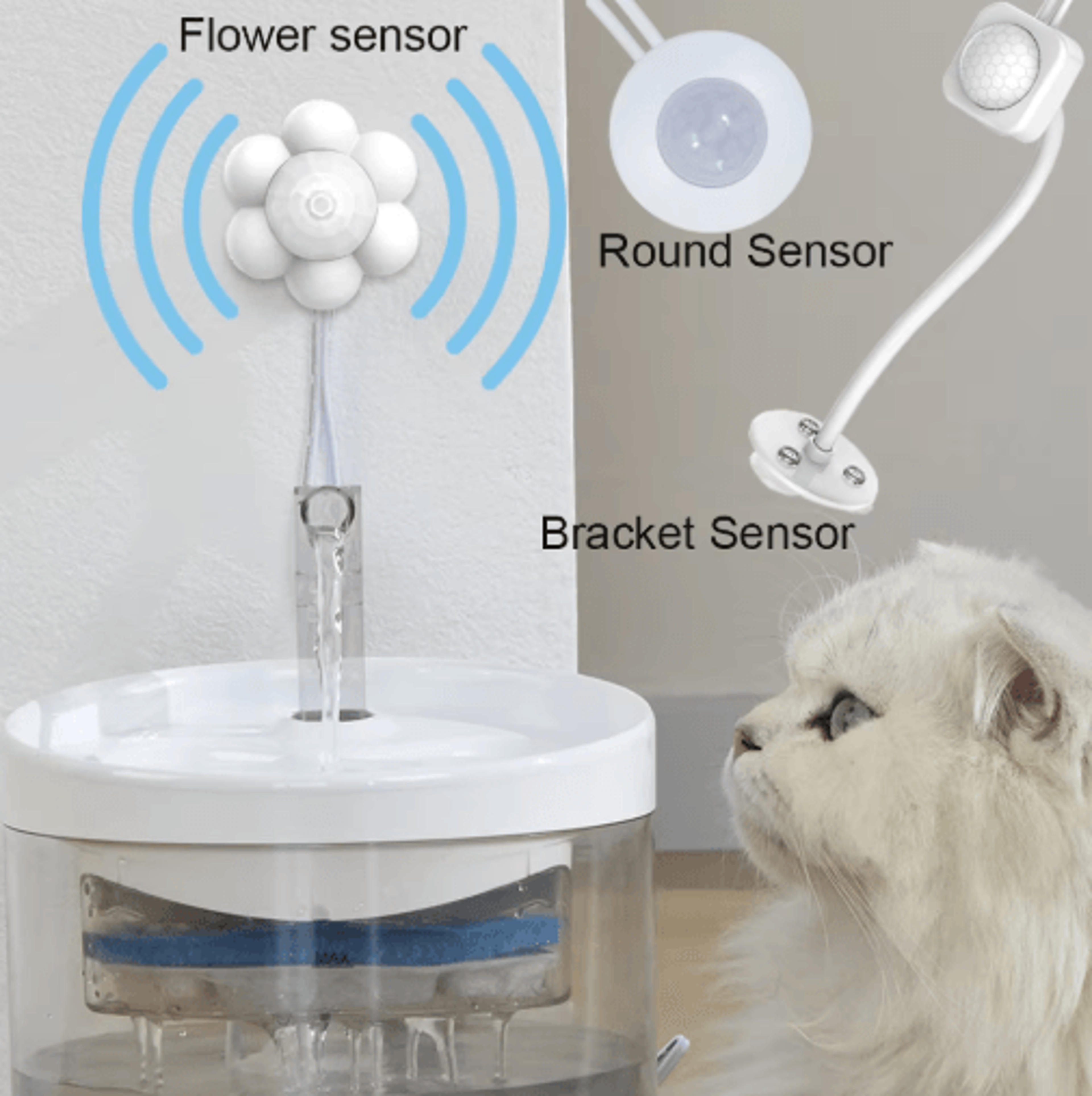 smart motion sensor pet water fountain – automatic usb-powered drinking fountain for cats & dogs