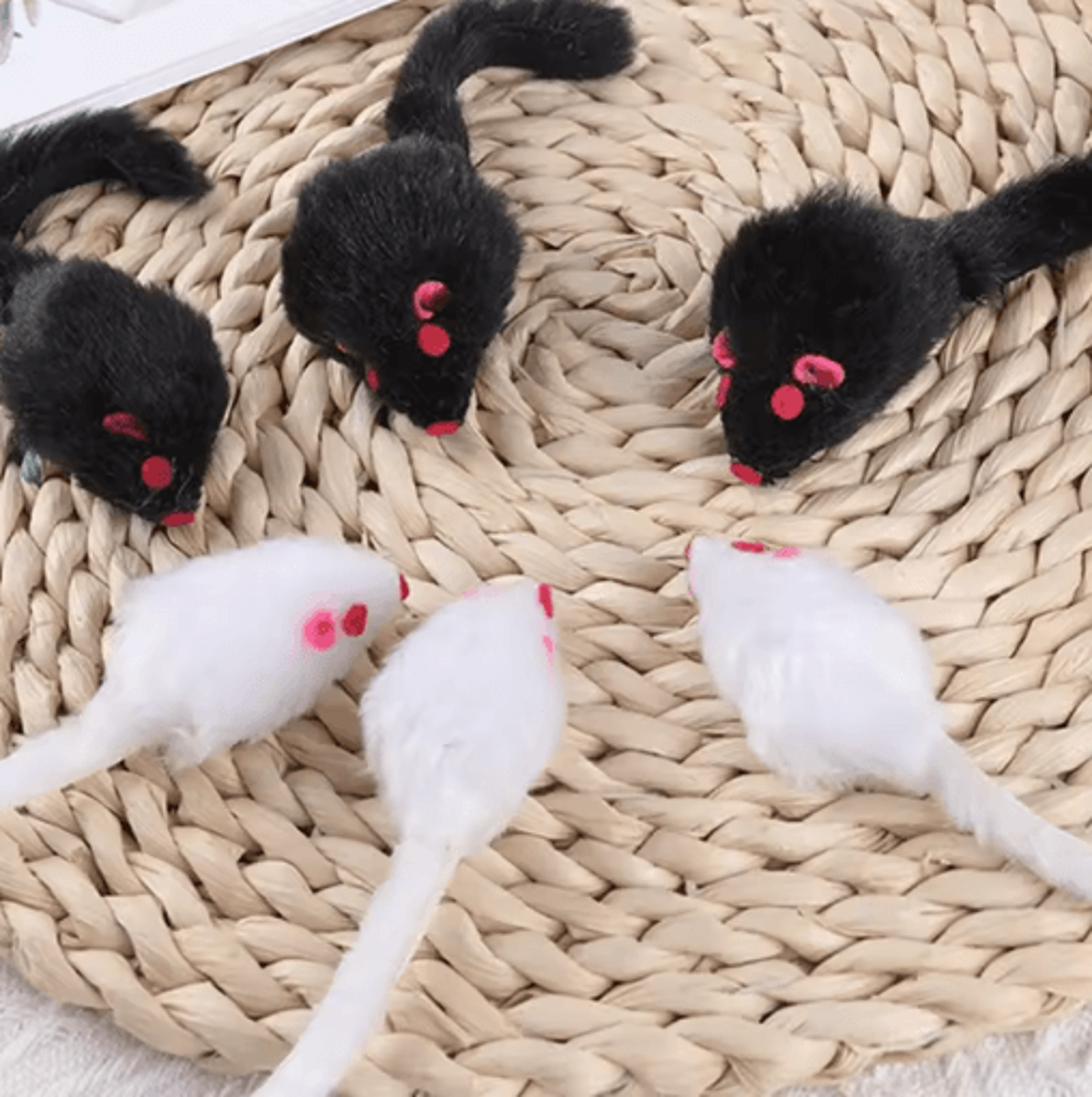 plush rattle mouse cat toy interactive catch & chase toy for indoor cats
