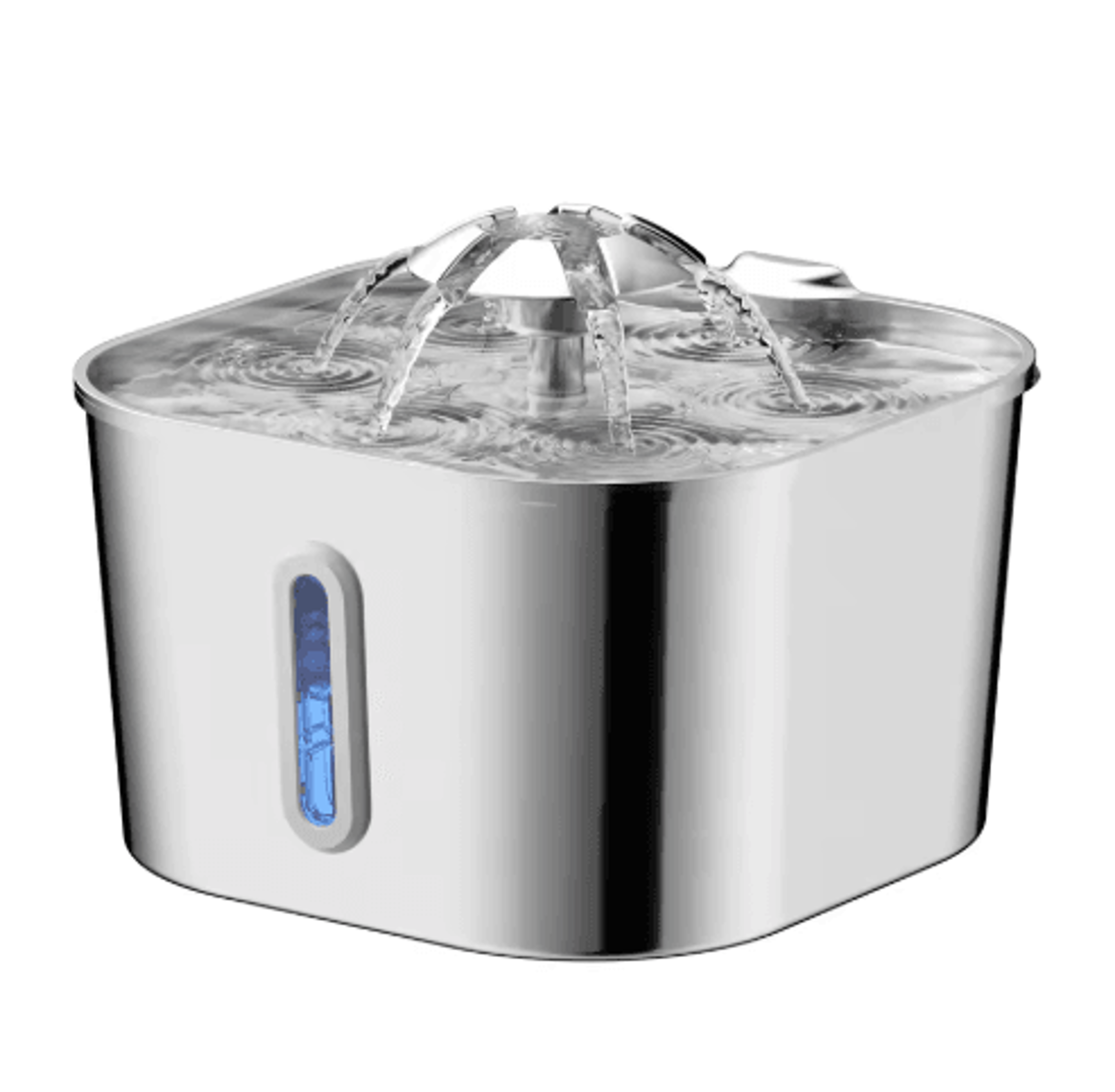2.2l stainless steel cat water fountain quiet automatic pet water dispenser with filter system