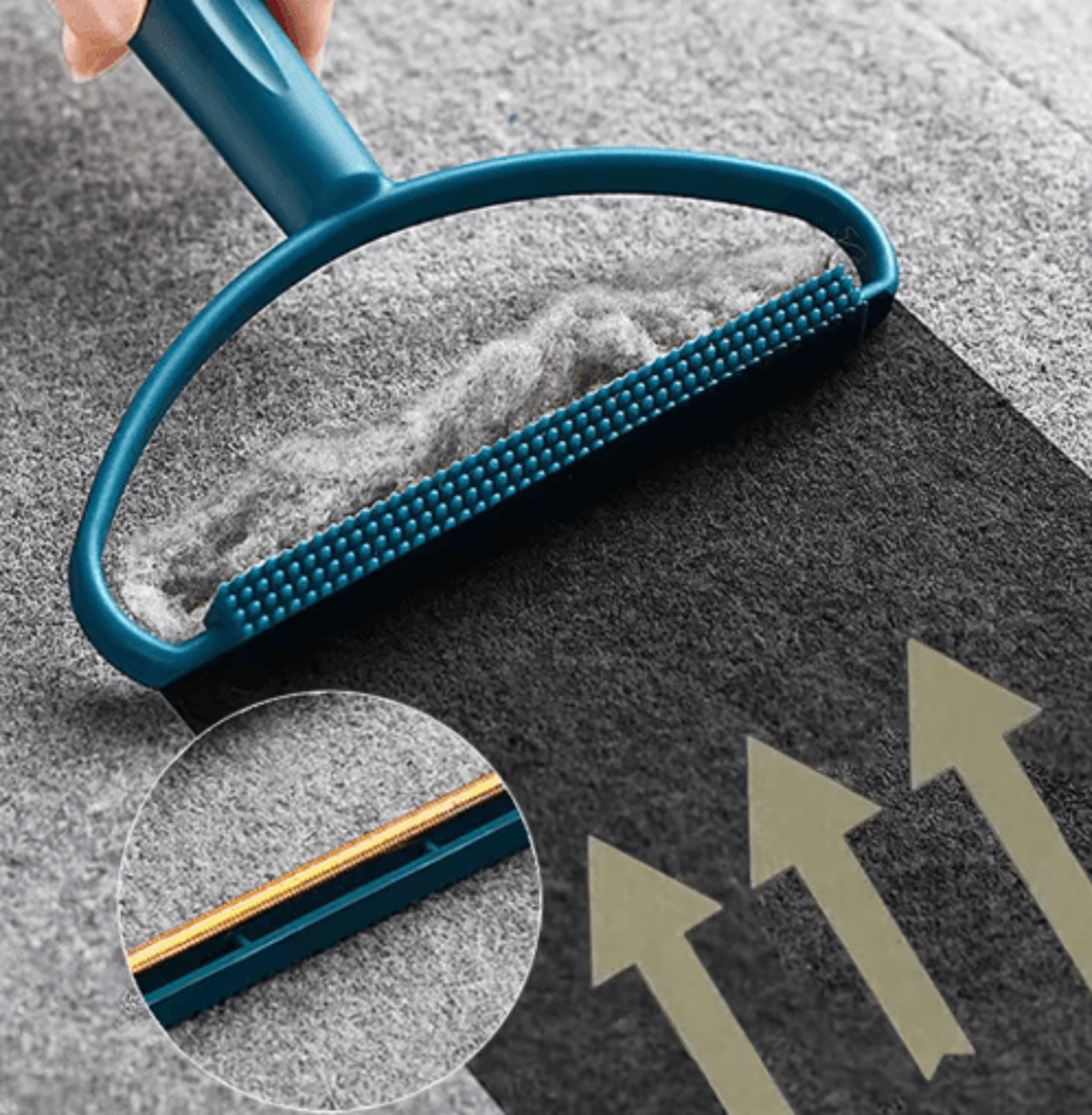 portable double-sided silicone pet hair remover brush reusable grooming & fabric cleaner