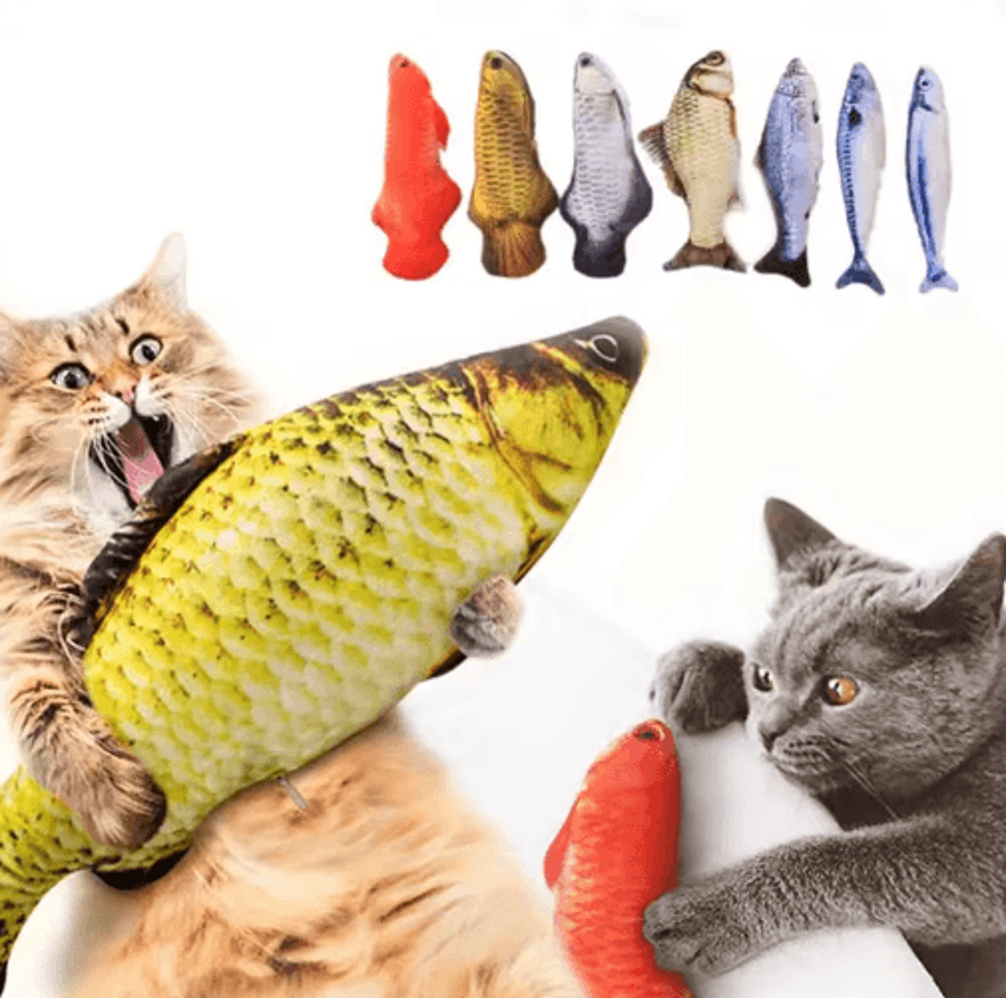 plush catnip fish toy – interactive teeth cleaning & kicking toy for cats