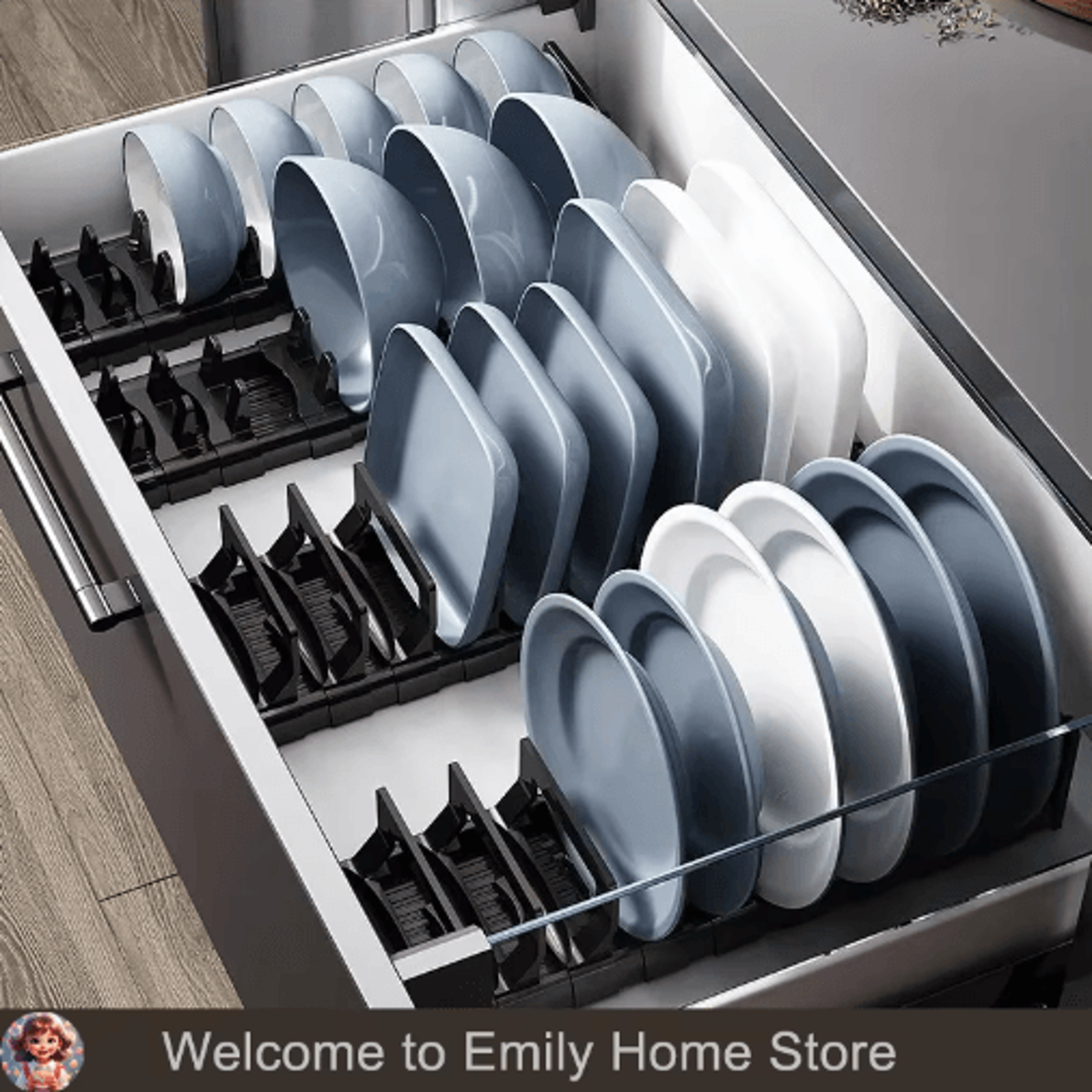 adjustable under-cabinet dish rack – retractable bowl & plate storage organizer