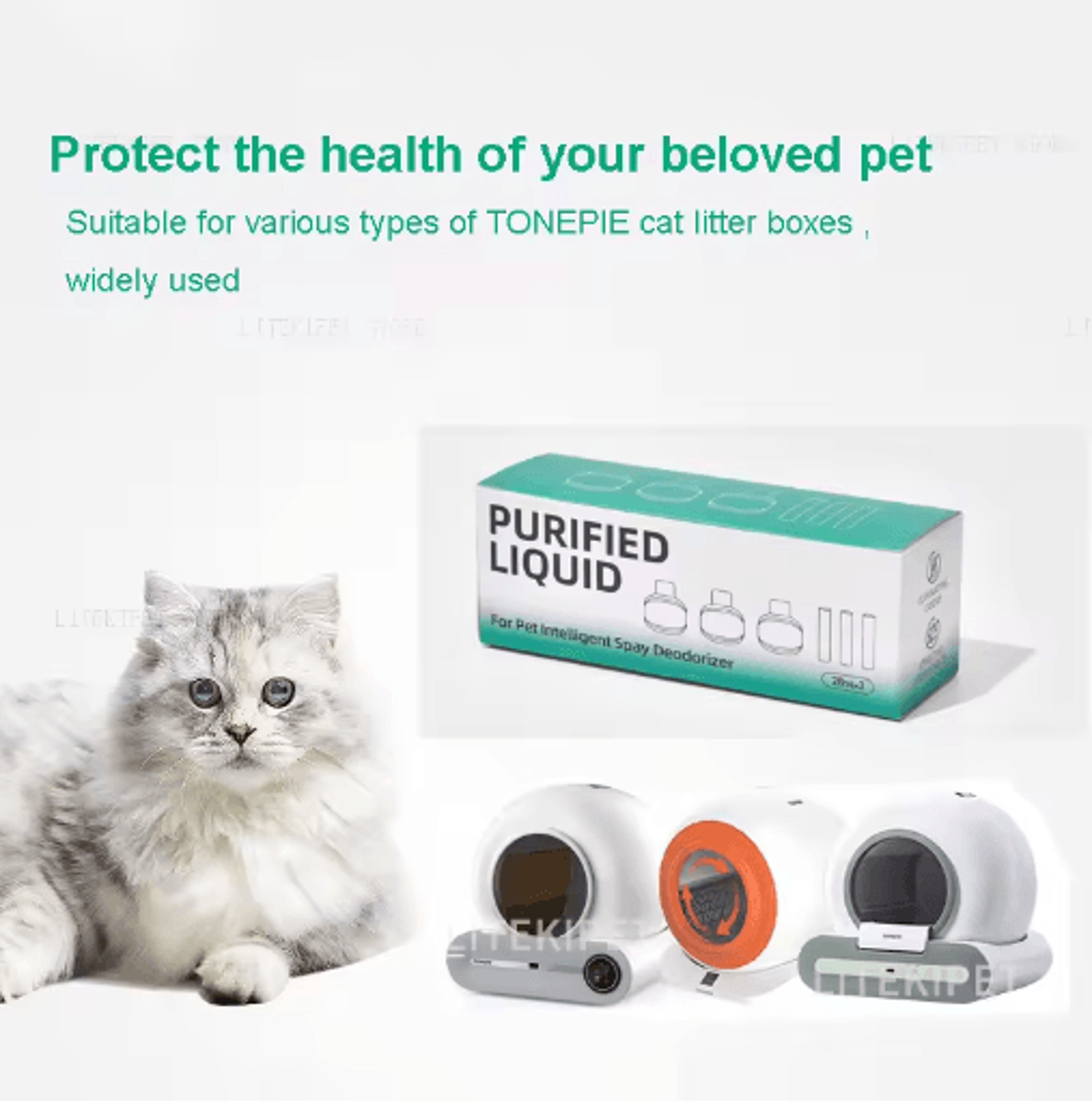 purification concentrated liquid for tonepie automatic cat litter box – self-cleaning deodorizing & sterilizing solution