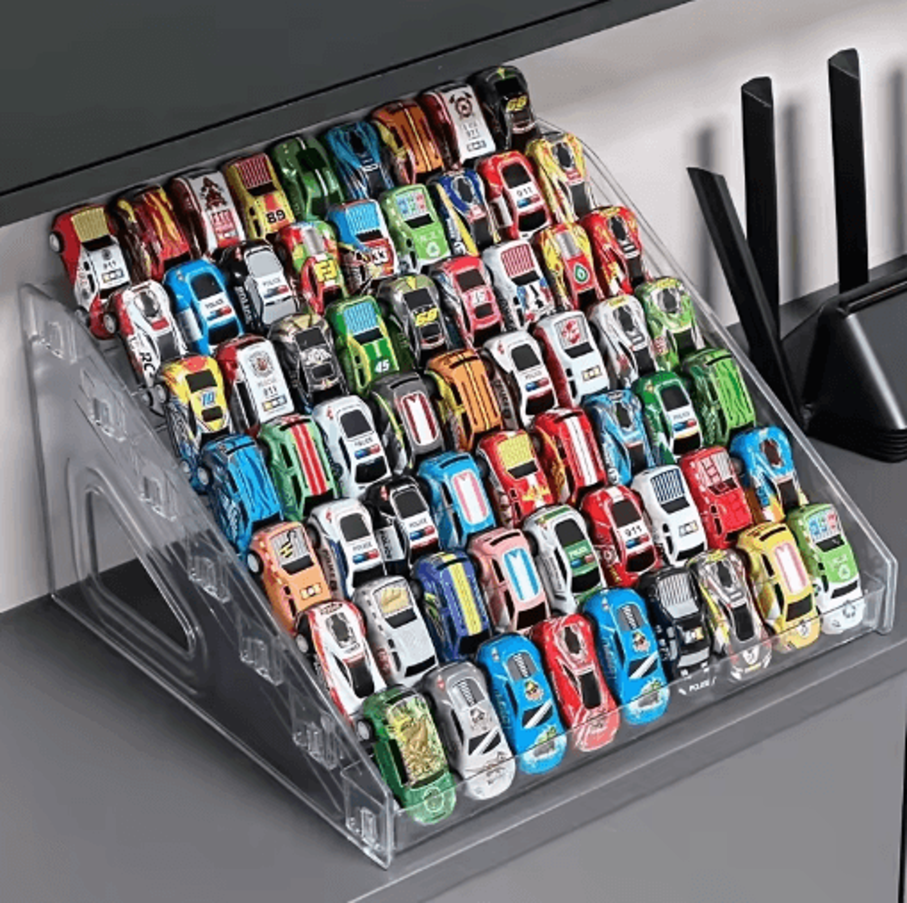 acrylic display stand – multi-tier organizer for toy cars, collectibles & jewelry