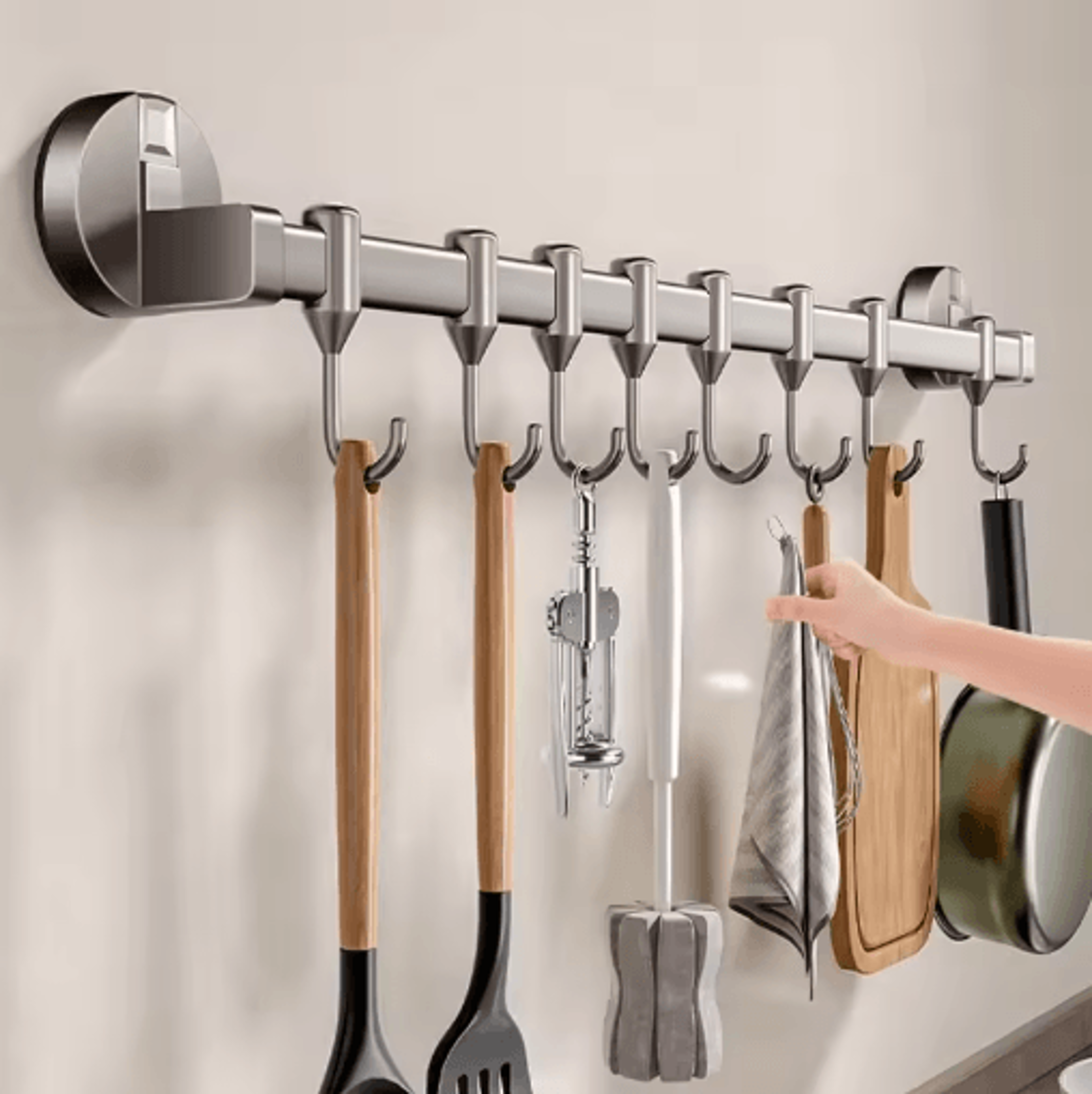 aluminum suction cup kitchen utensil holder & drain rack